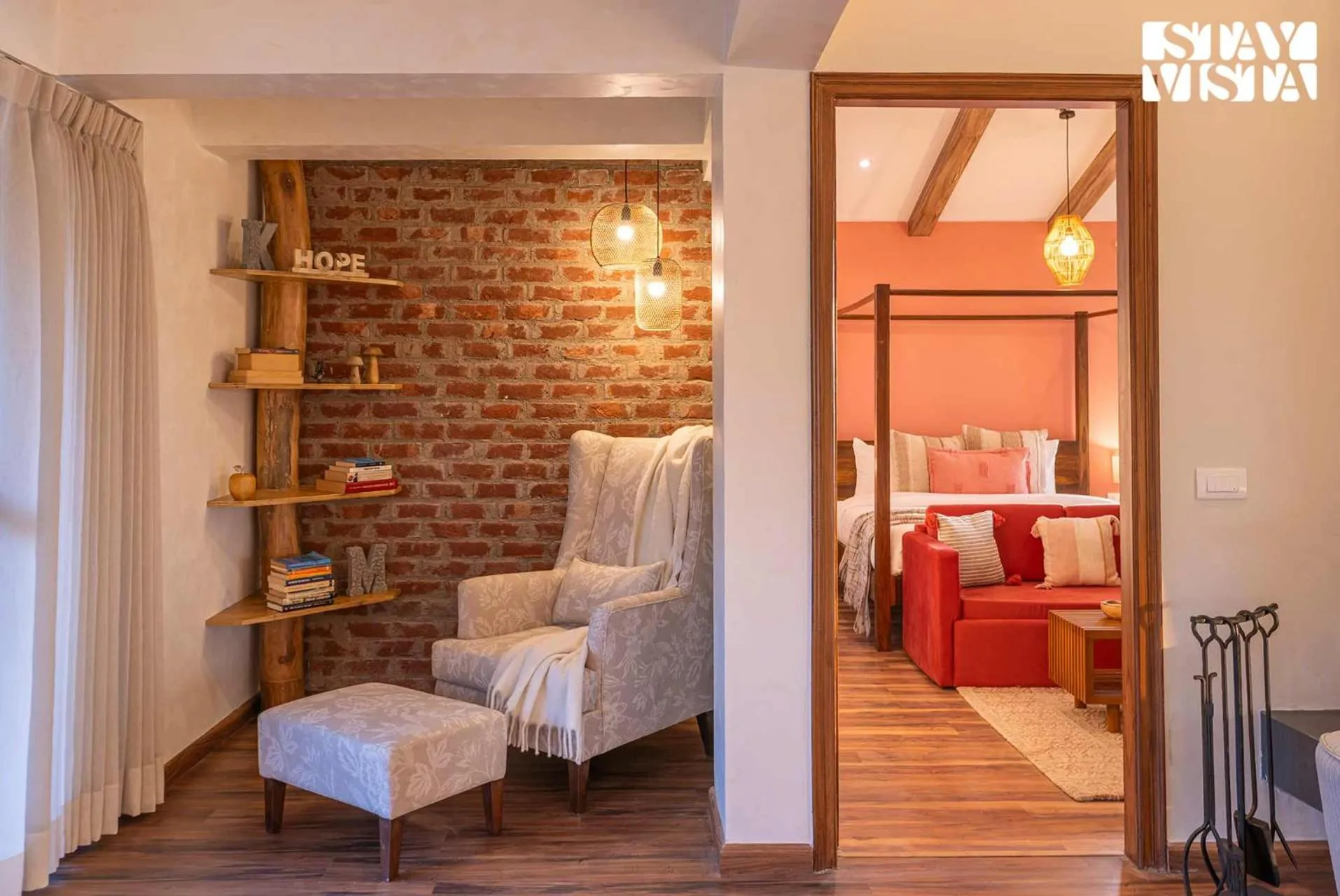 Living room, Bed in StayVista at Savara with Heated Infinity Pool and Jacuzzi