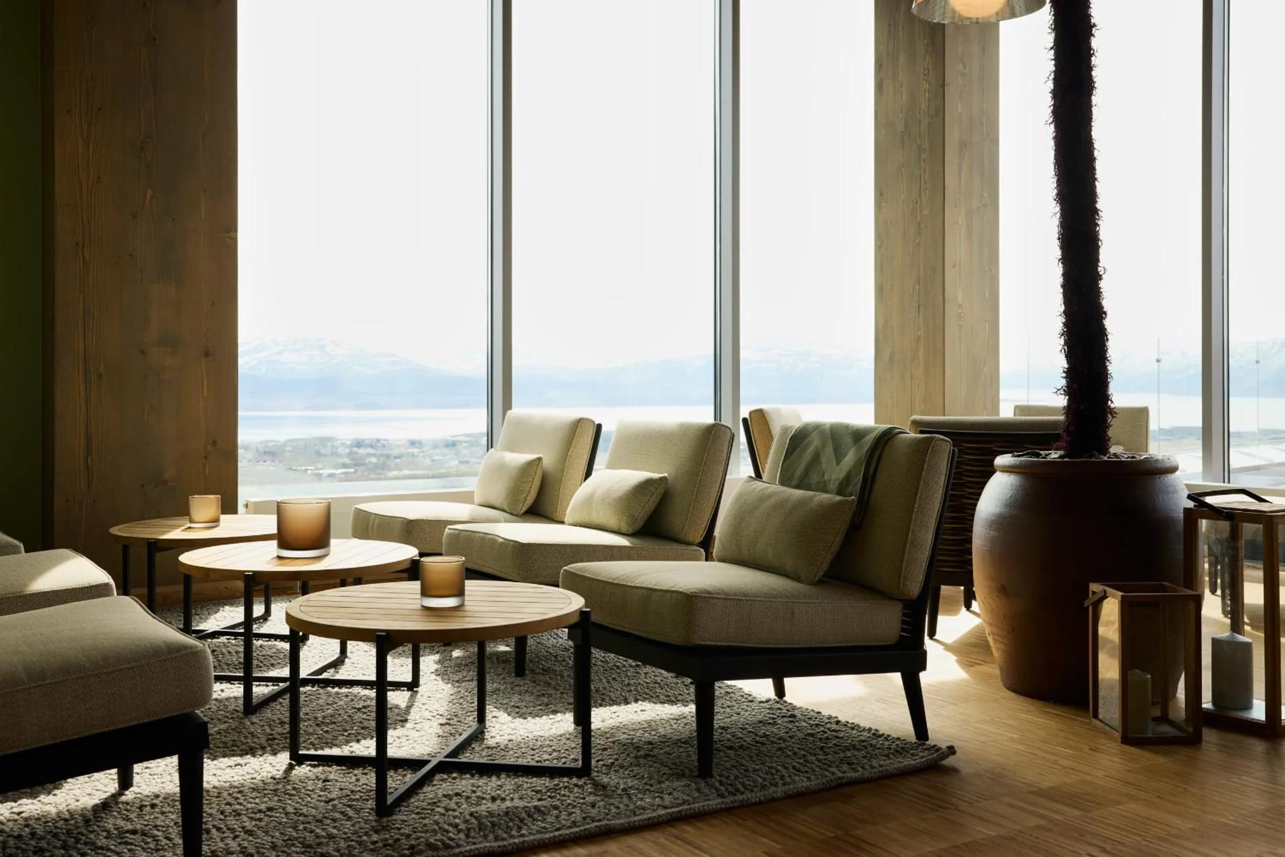 Seating area in Wood Hotel Bodø