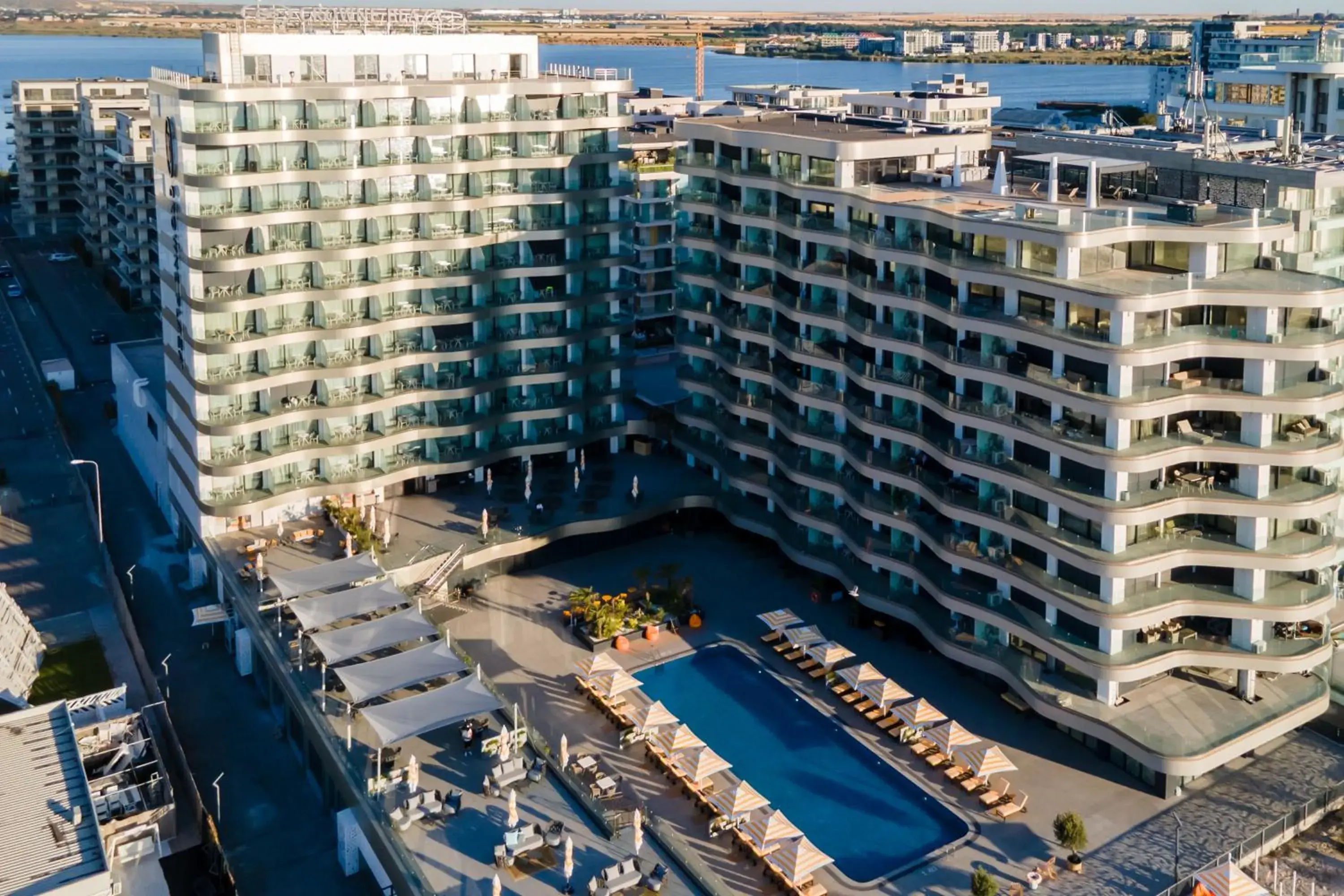 Swimming pool in Crowne Plaza Constanta - Mamaia Beach by IHG Swimming pool in Crowne Plaza Constanta - Mamaia Beach by IHG