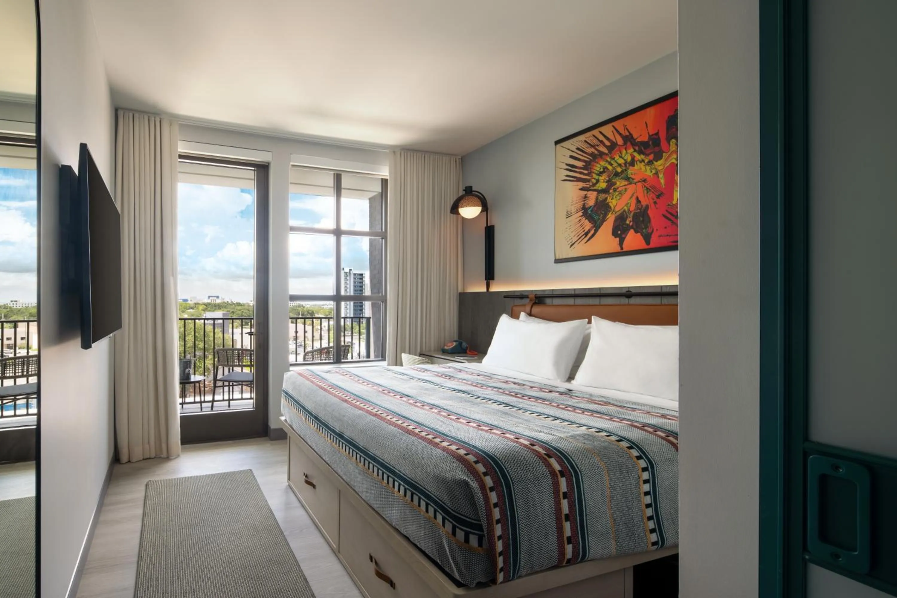 Bedroom, Bed in Moxy St. Petersburg Downtown