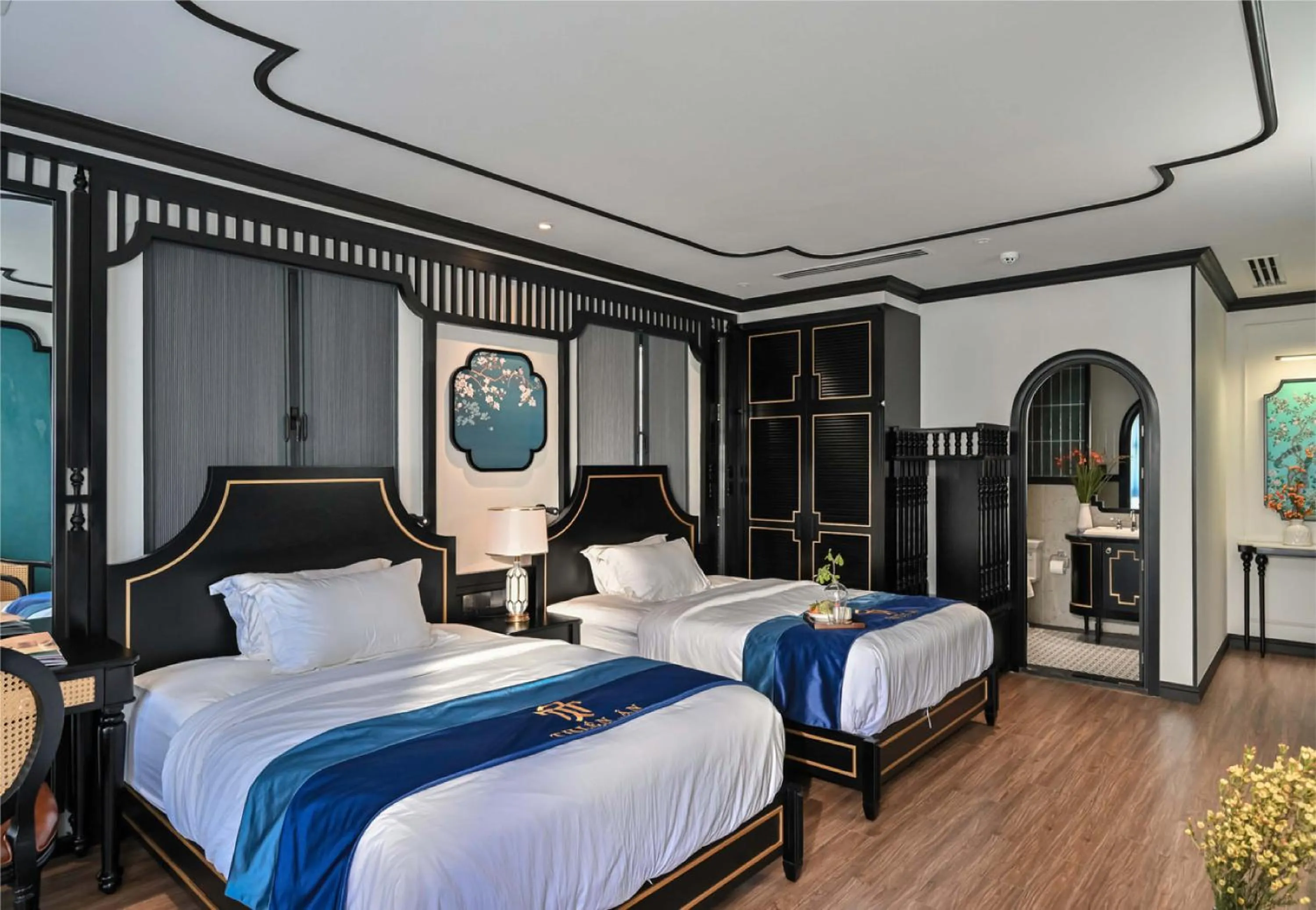 Bed in Thiên Ân Boutique Hotel