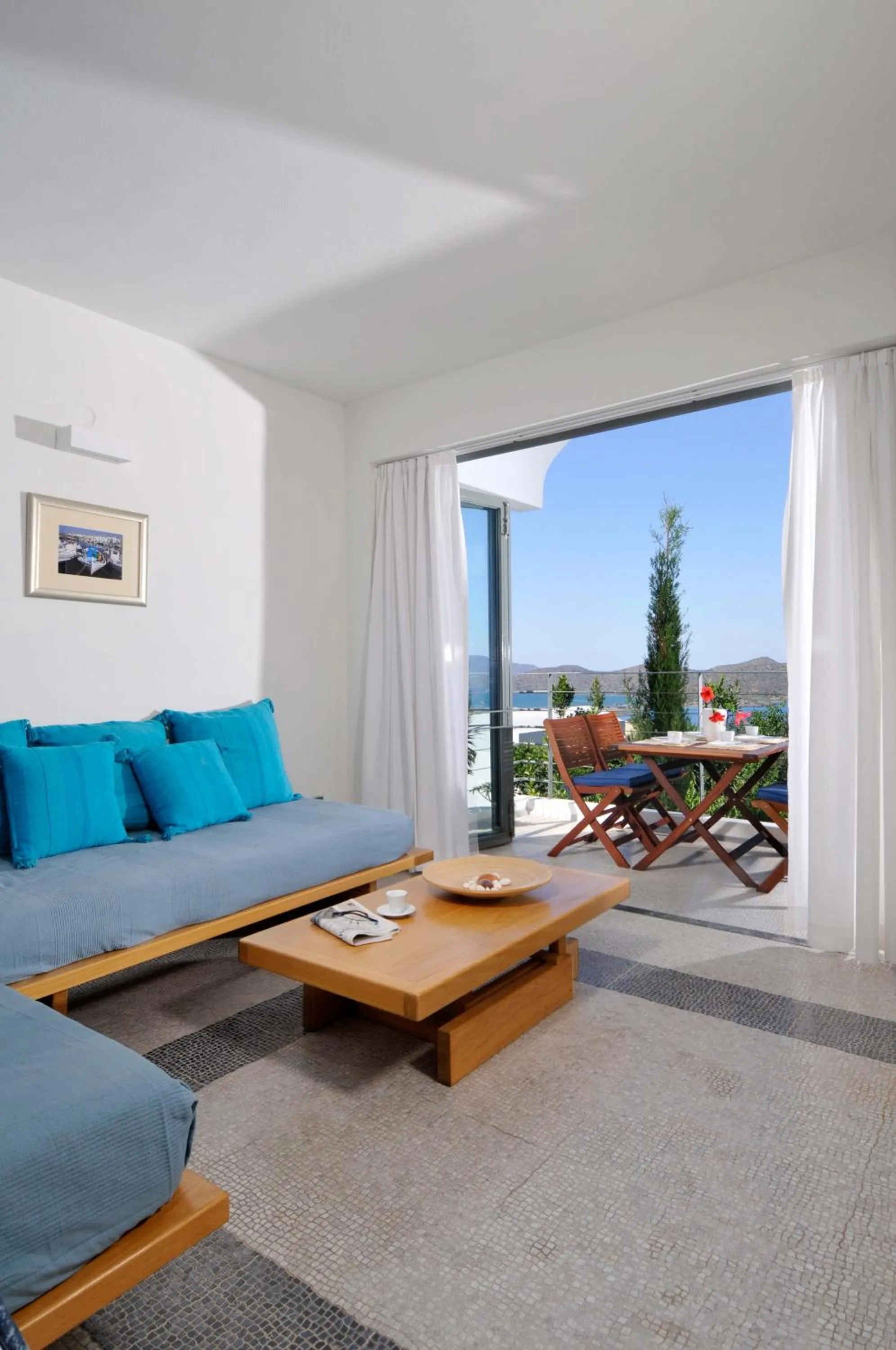 Seating area in Elounda Living Residences