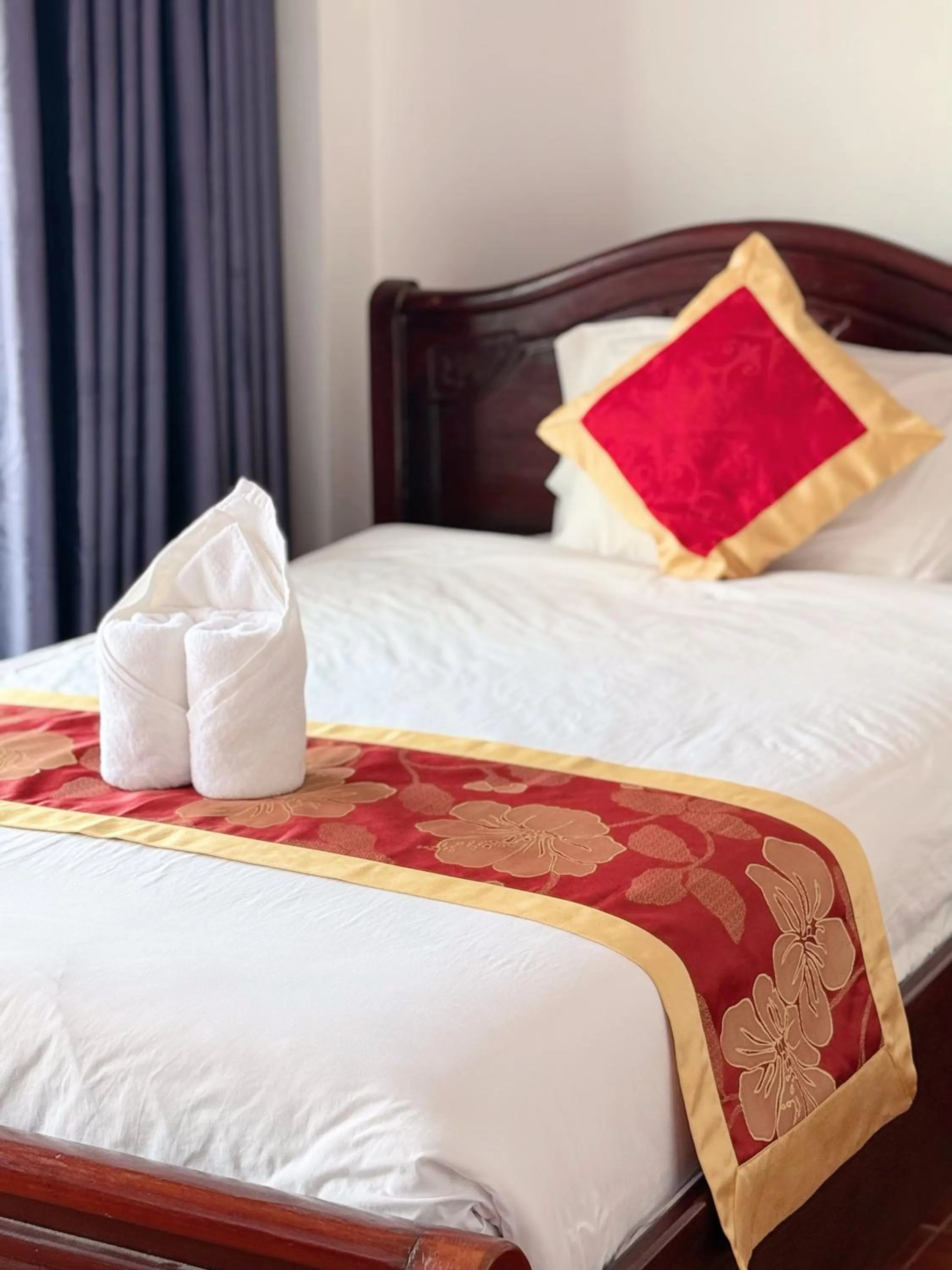 Bed in Vangvieng Sisavang Mountain View Hotel