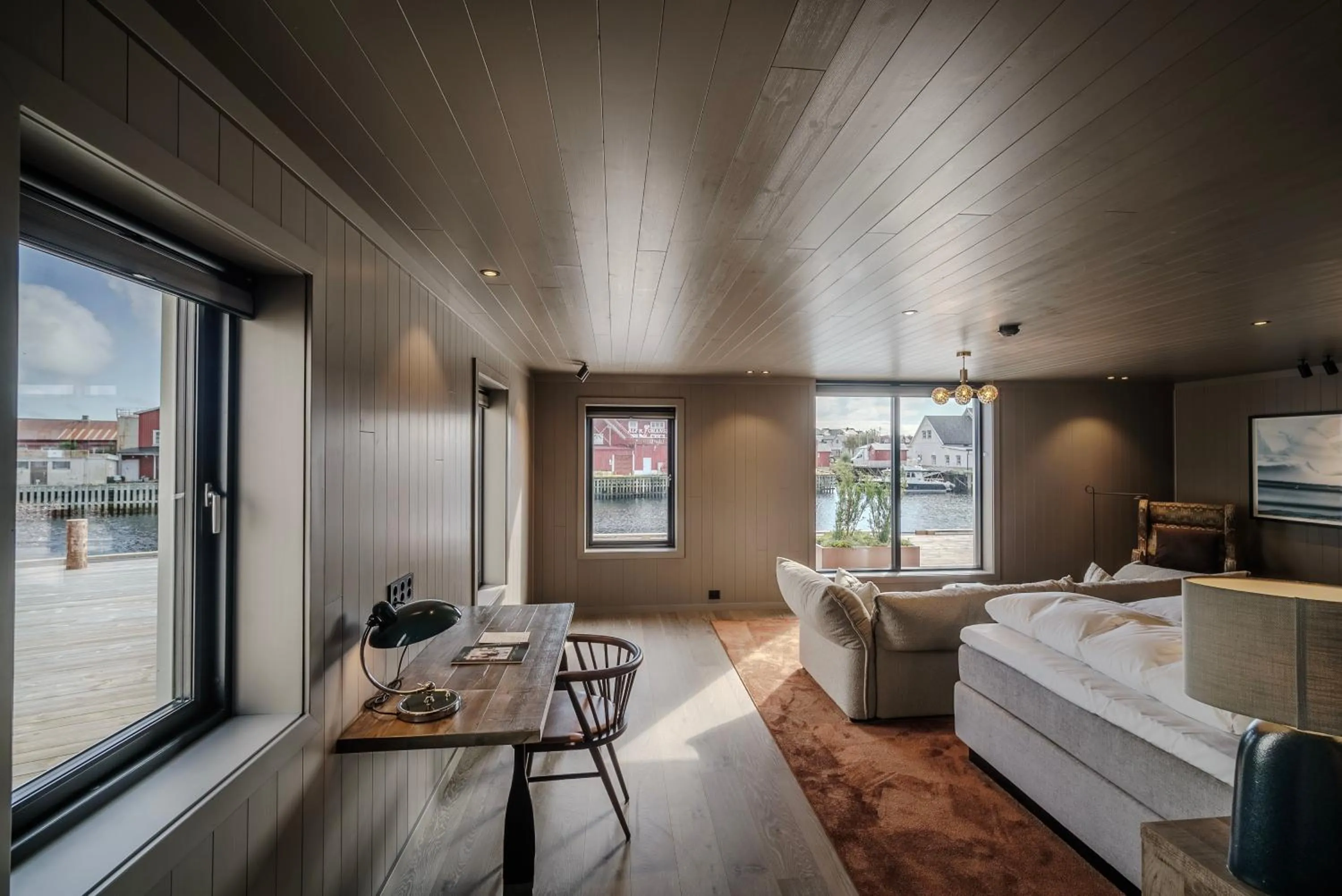 Photo of the whole room, Bed in Henningsvær Bryggehotell - by Classic Norway Hotels