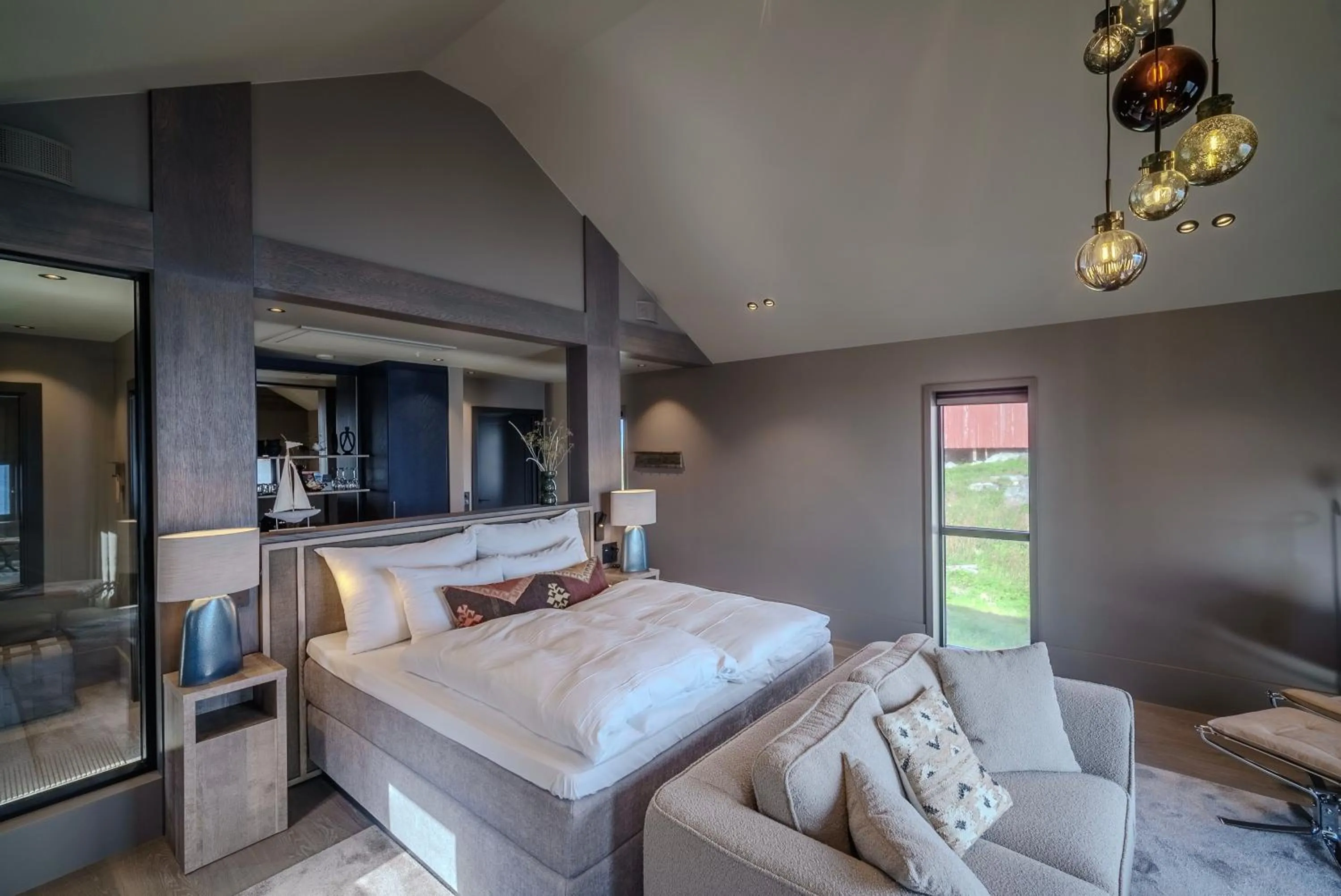 Bed in Henningsvær Bryggehotell - by Classic Norway Hotels