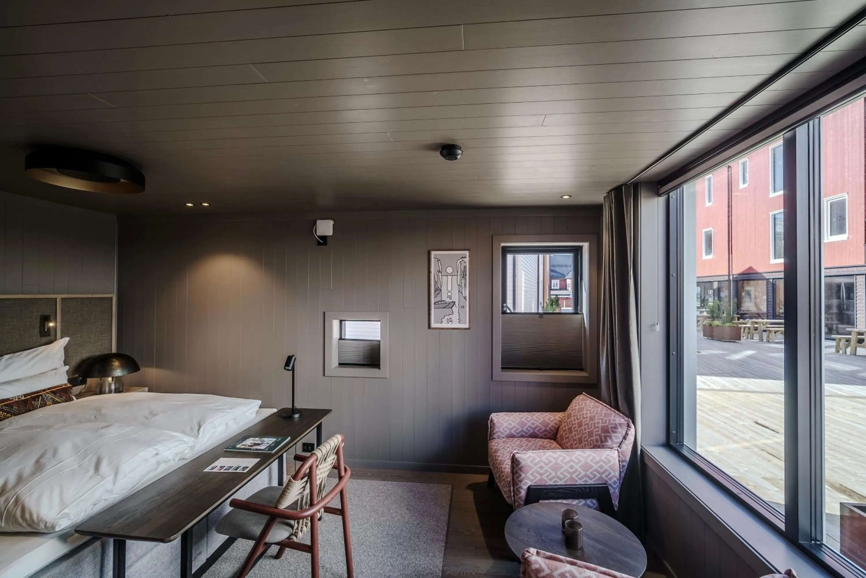 Bed in Henningsvær Bryggehotell - by Classic Norway Hotels