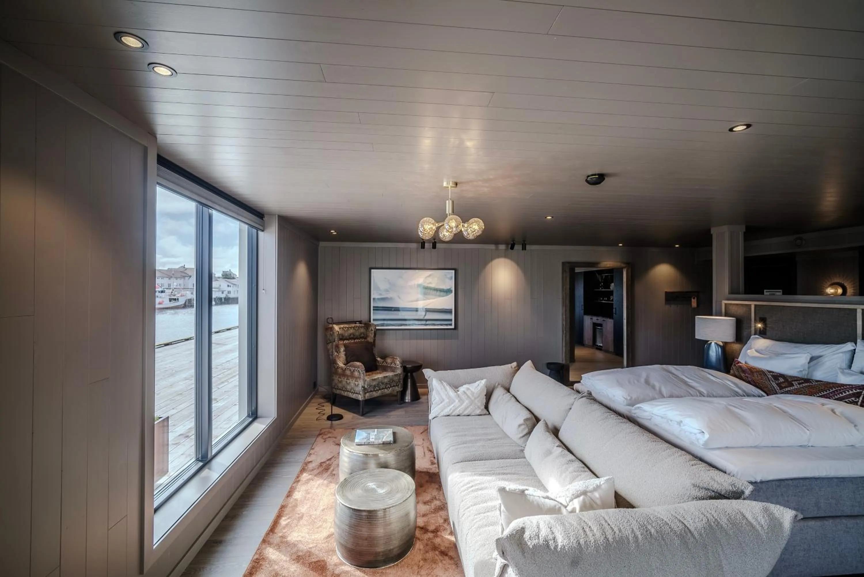 Bedroom, Bed in Henningsvær Bryggehotell - by Classic Norway Hotels