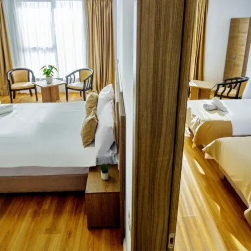 Bed in Sir Fundeni Hotel