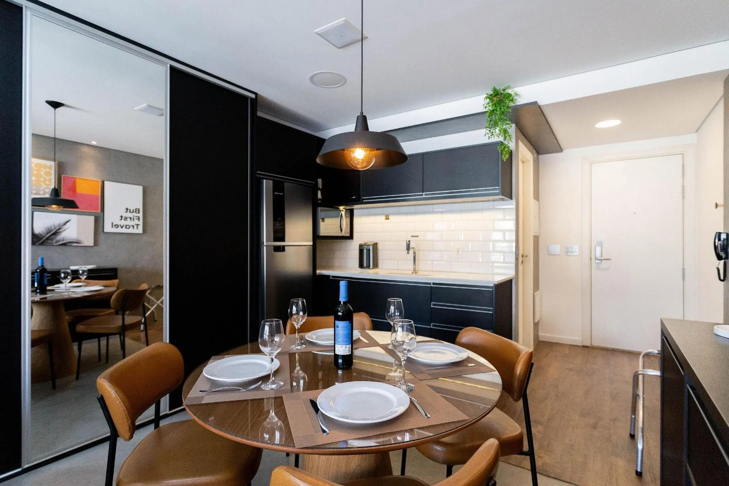 Kitchen or kitchenette in Condomínio Setin Downtown Genebra - Studios por temporada