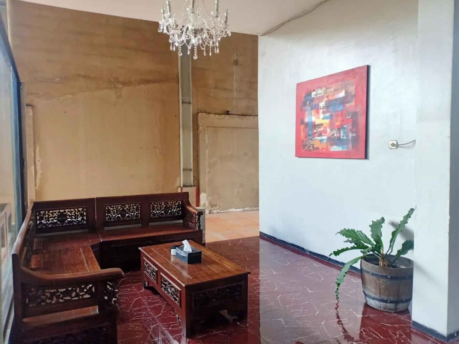 Seating area in Dya Hotel Boyolali