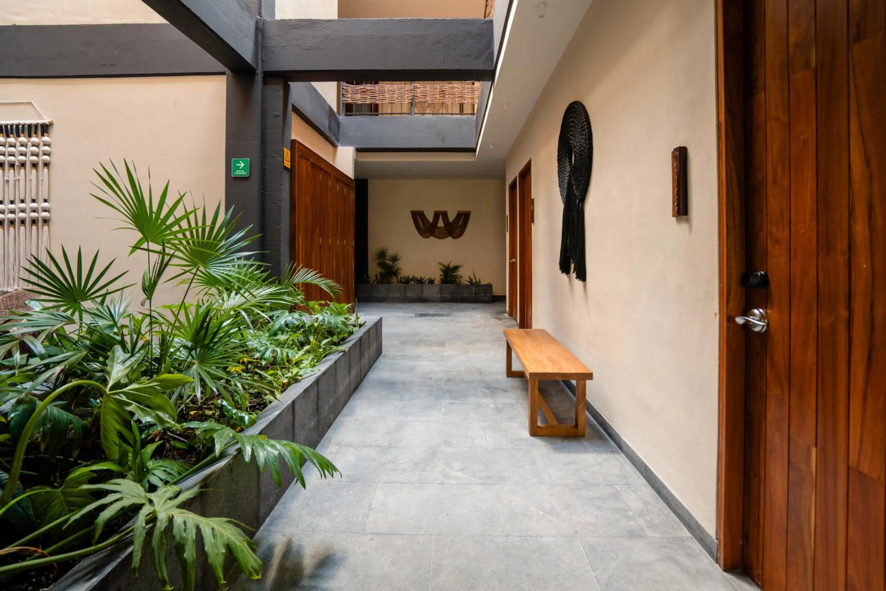 Inner courtyard view in Bloom Tulum Apartments