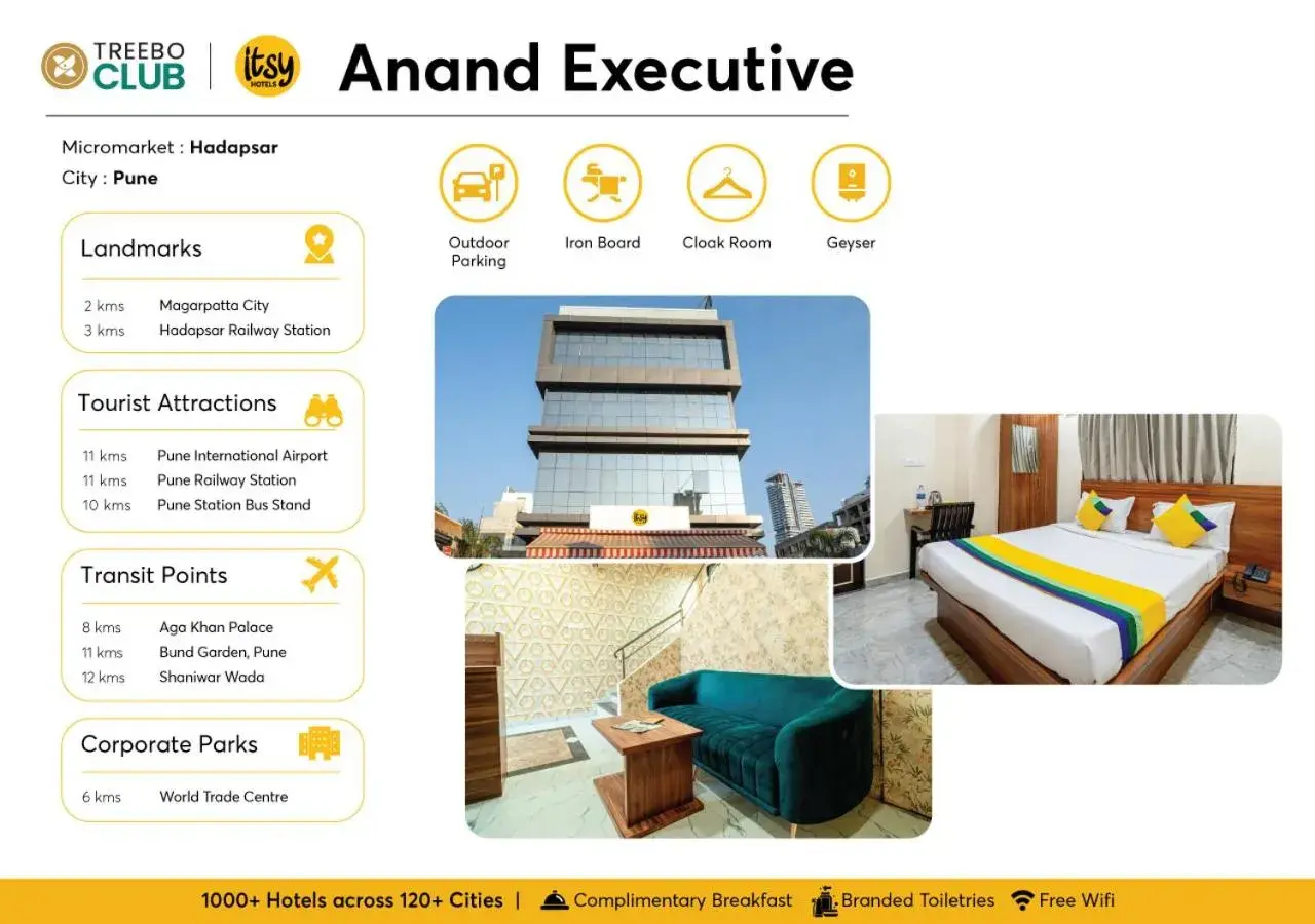 Bed in Itsy Hotels Anand Executive, Near Amanora Bed in Itsy Hotels Anand Executive, Near Amanora