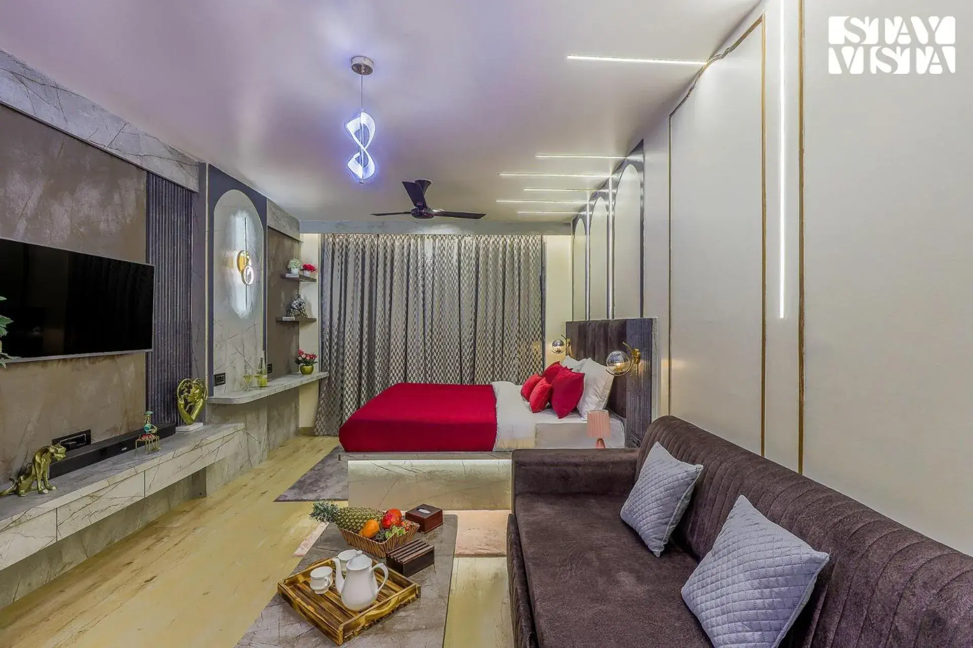 Bedroom in StayVista at Cityscape with Rooftop Pool - Jaipur Bedroom in StayVista at Cityscape with Rooftop Pool - Jaipur