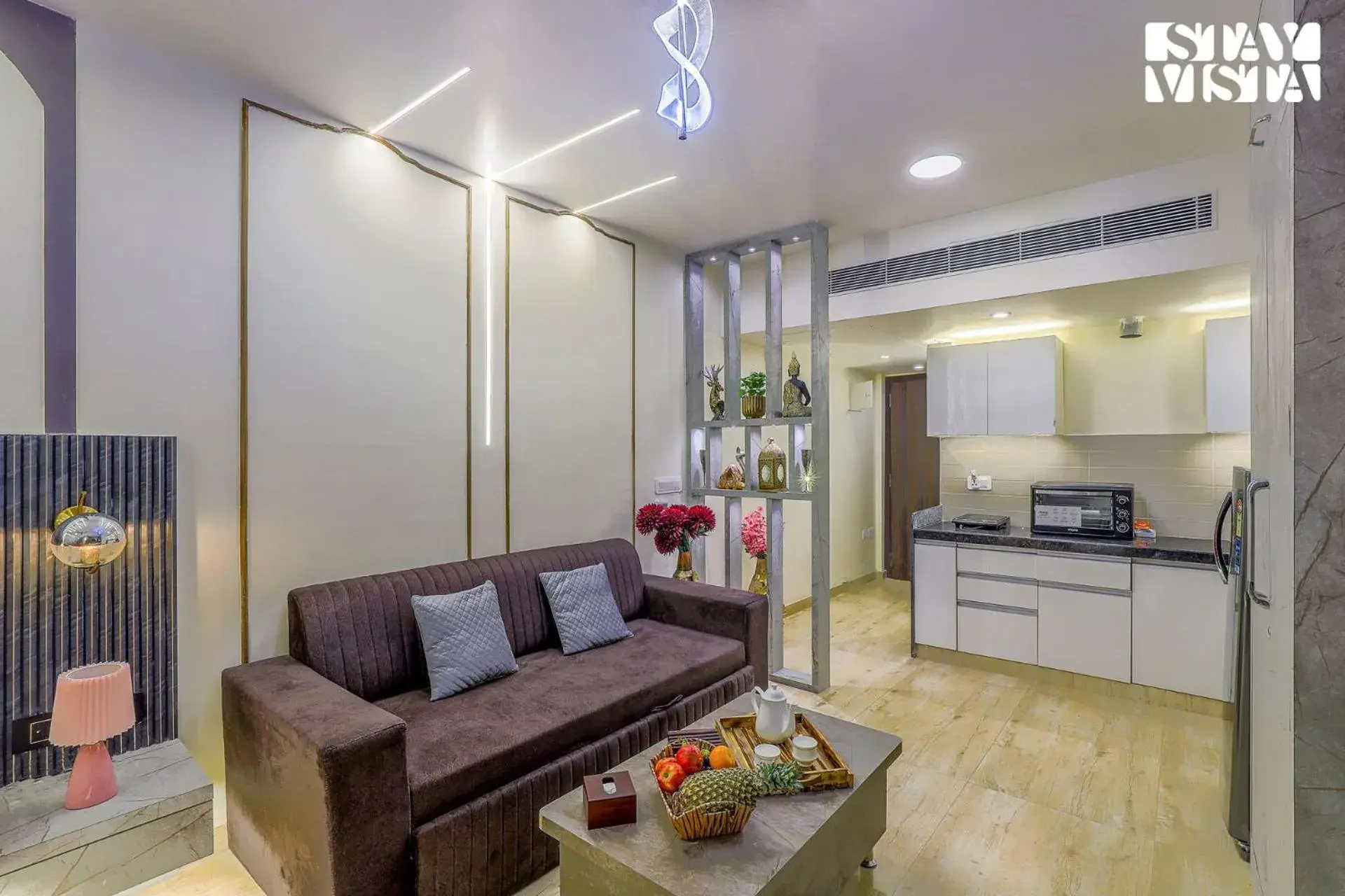 Living room in StayVista at Cityscape with Rooftop Pool - Jaipur Living room in StayVista at Cityscape with Rooftop Pool - Jaipur