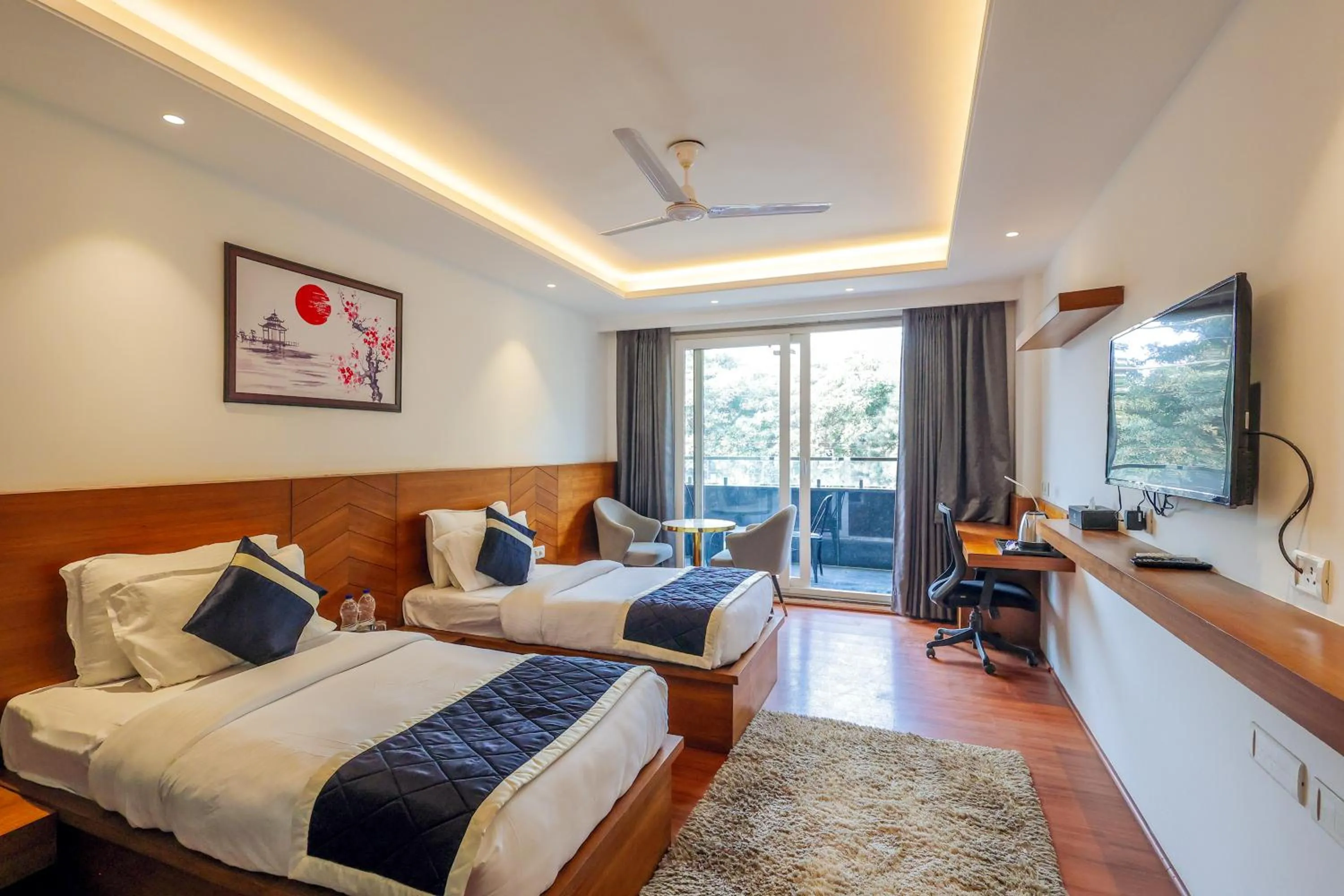 Bedroom, Bed in Nikko Premier - Near Medanta Hospital