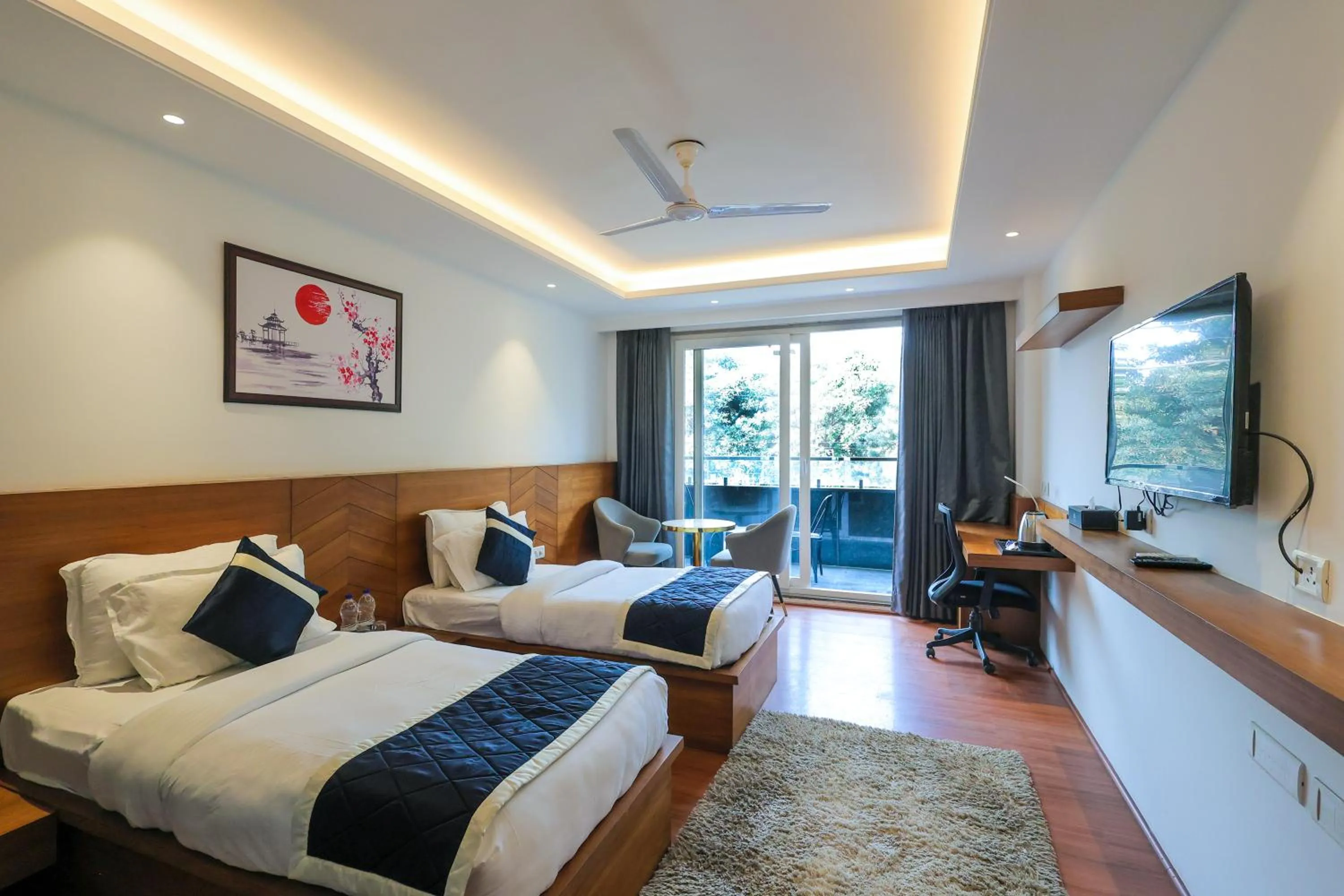 Bedroom, Bed in Nikko Premier - Near Medanta Hospital