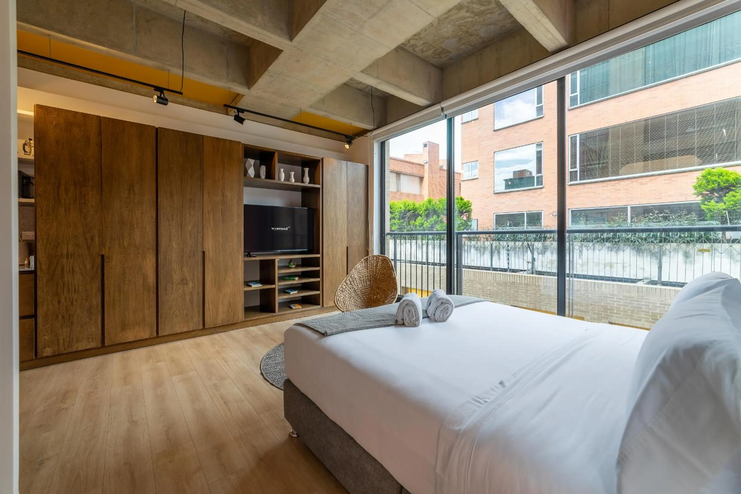 Bedroom, Bed in Canvas By Wynwood House