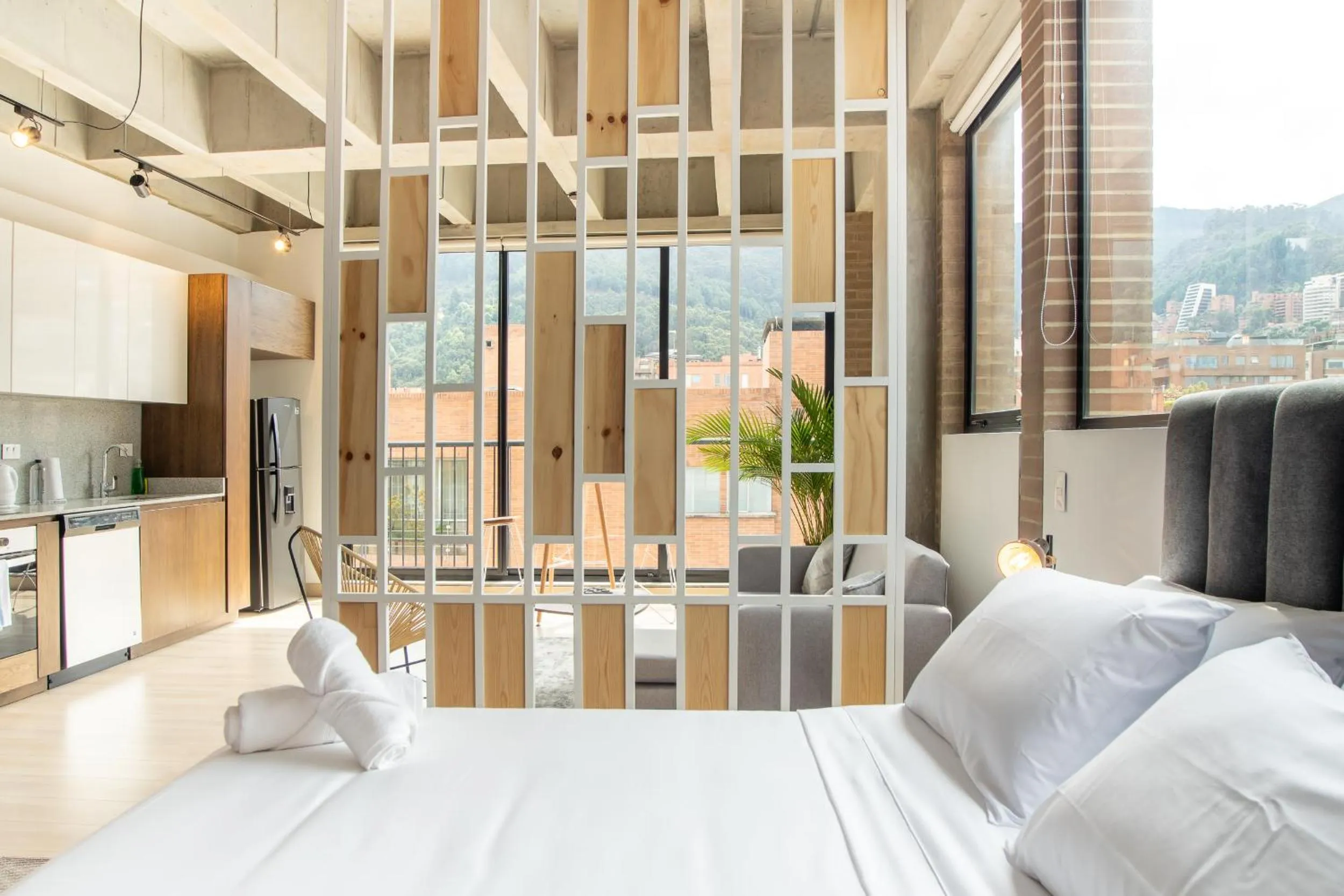 Bedroom, Bed in Canvas By Wynwood House