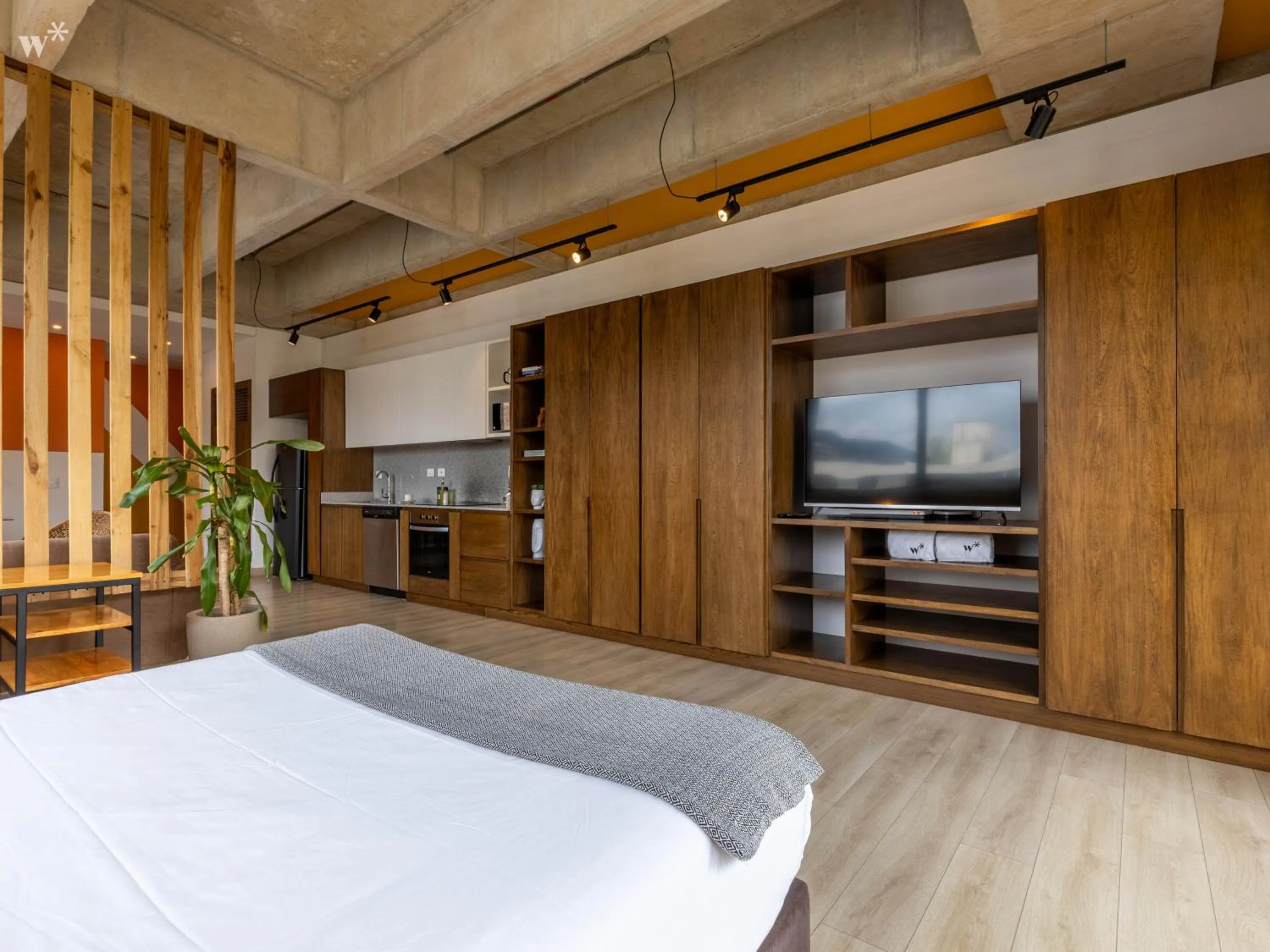 Bedroom, Bed in Canvas By Wynwood House