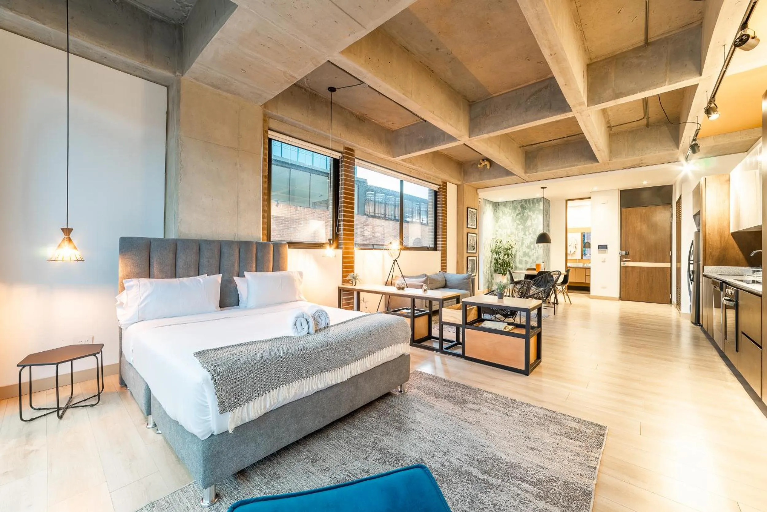 Seating area, Bed in Canvas By Wynwood House