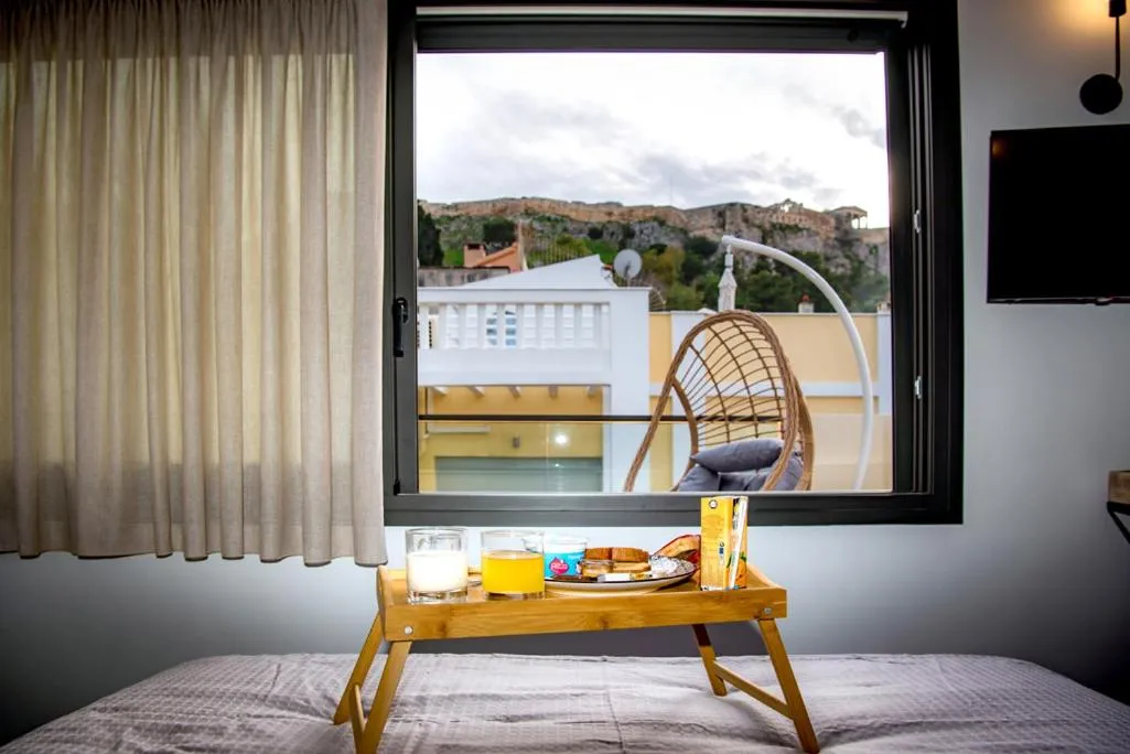 View (from property/room), Bed in Athens Muses Suites