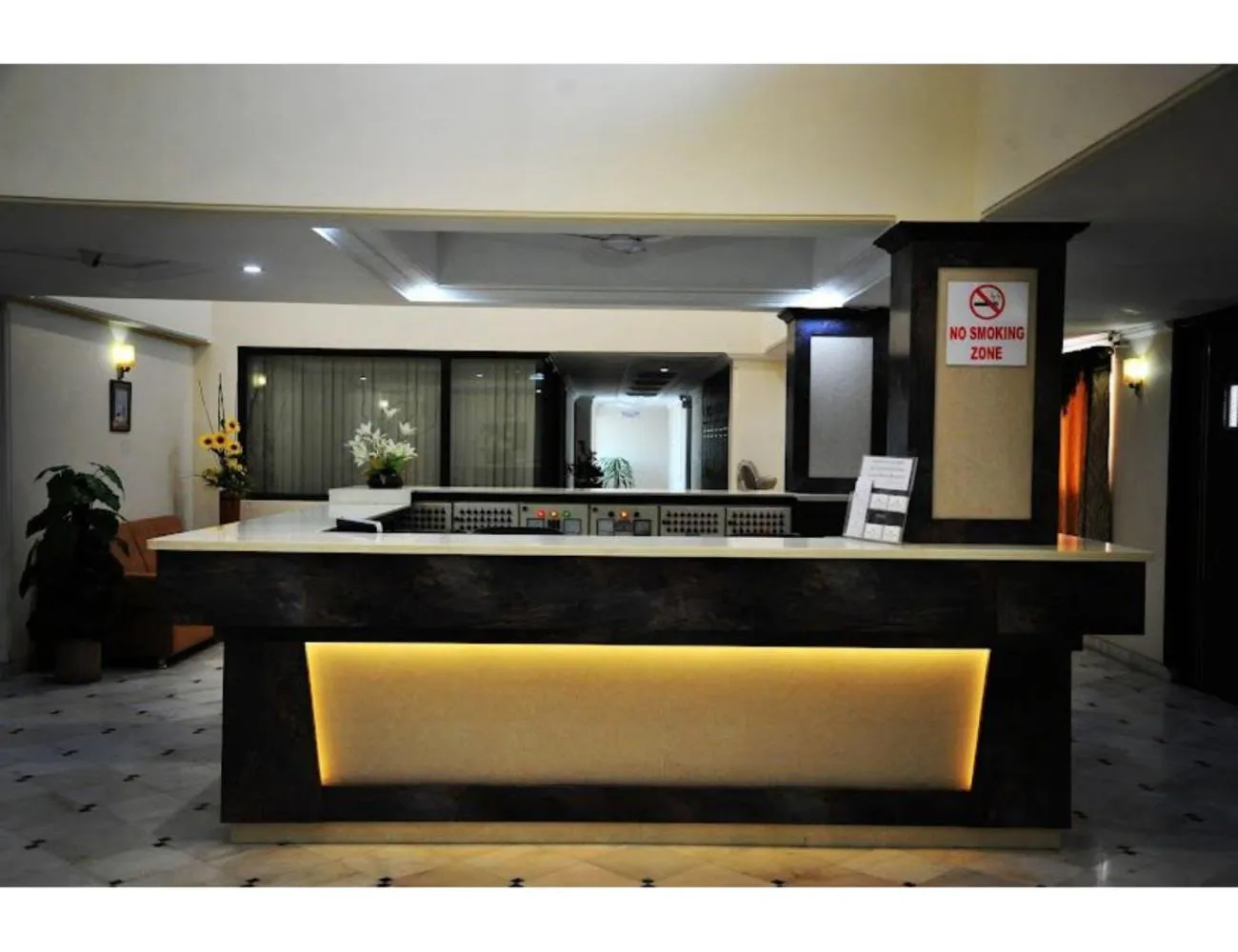 Seating area in Hotel Alpha, Vadodara