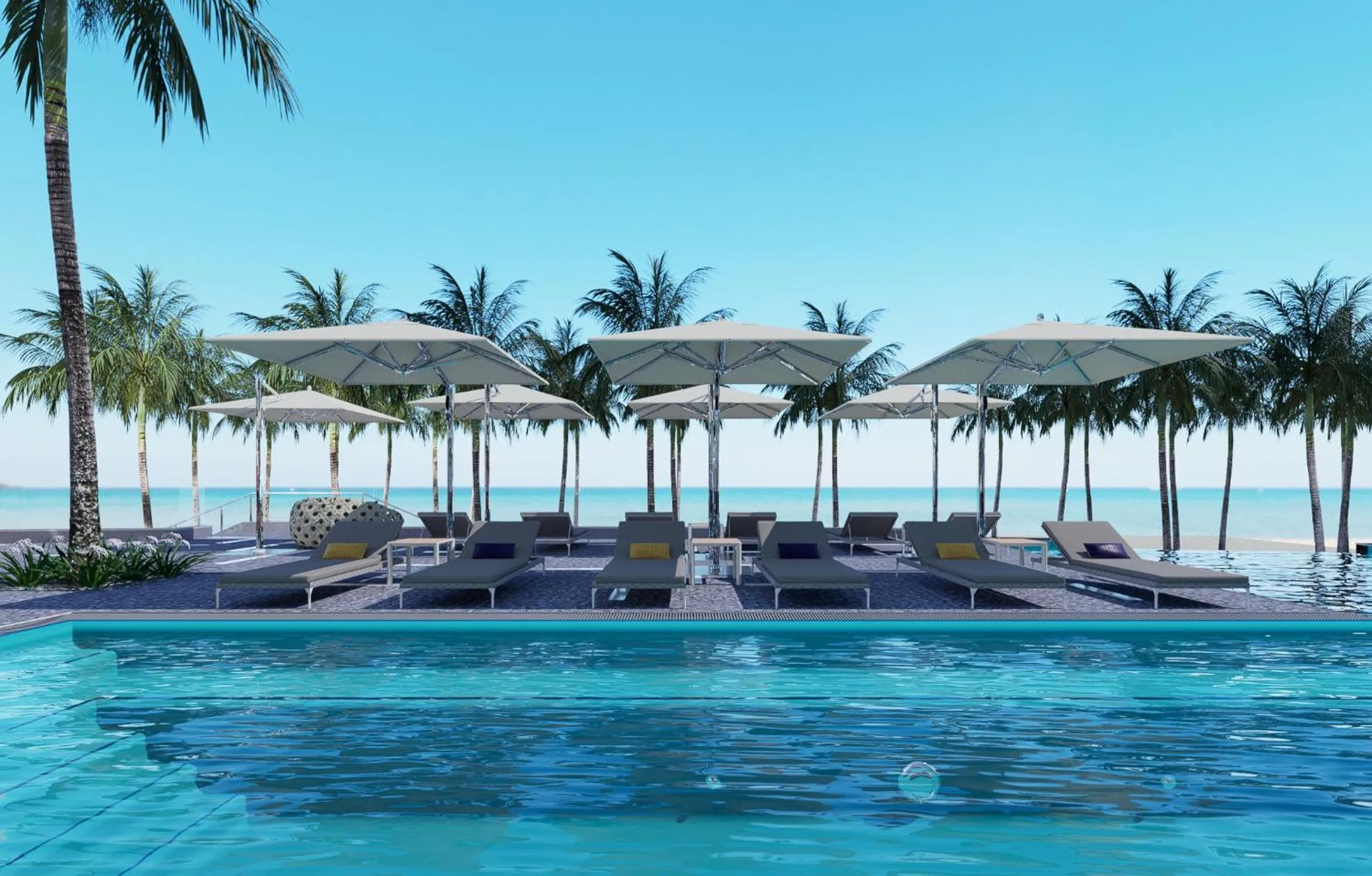 Swimming pool in Hotel Mousai Cancun Adults Only