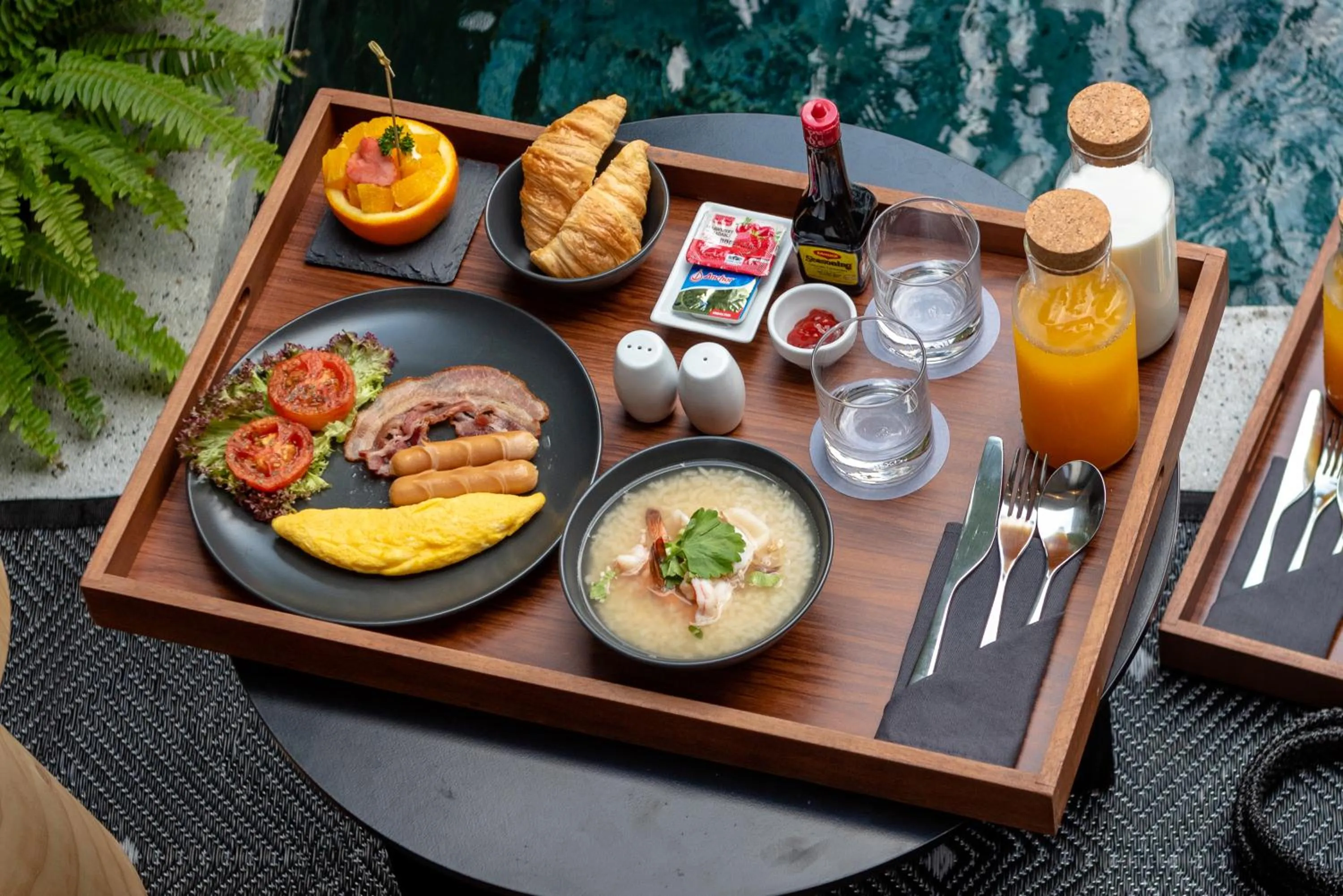 Breakfast in Rhy.a Private Pool Villa