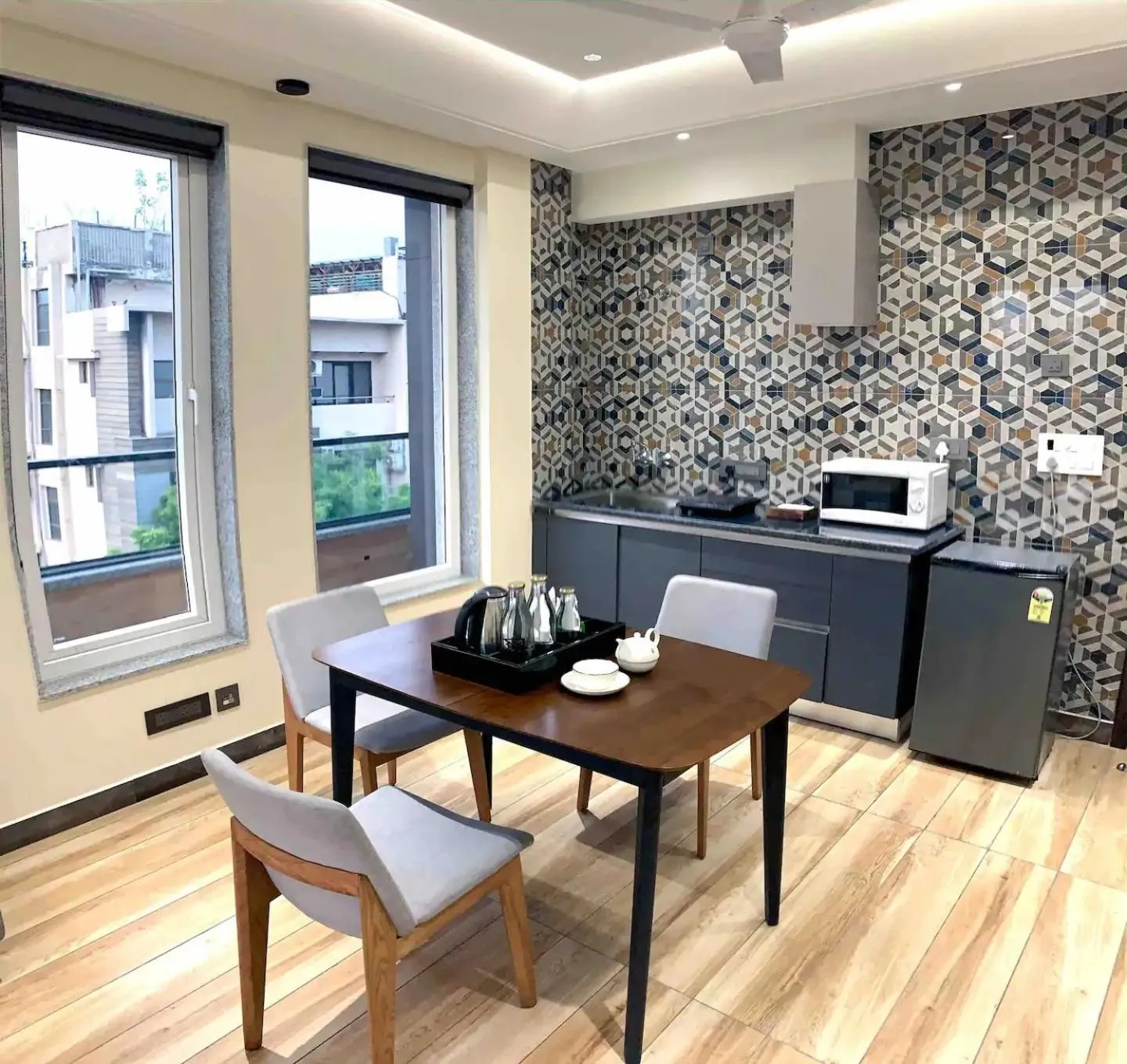 Kitchen or kitchenette in KRYC Luxury Living near Indraprastha Apollo Hospital