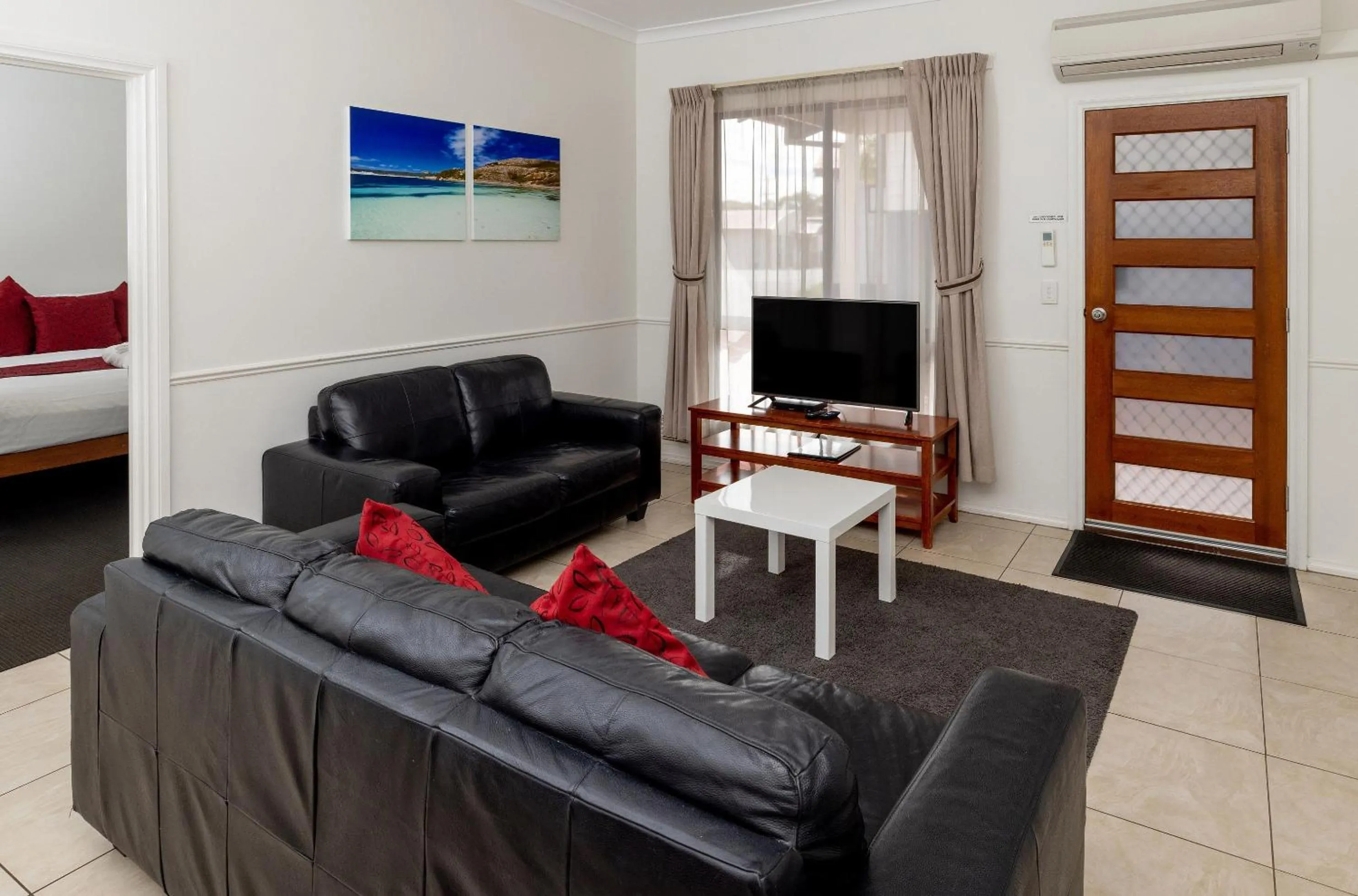 Living room in BIG4 Emu Beach Holiday Park