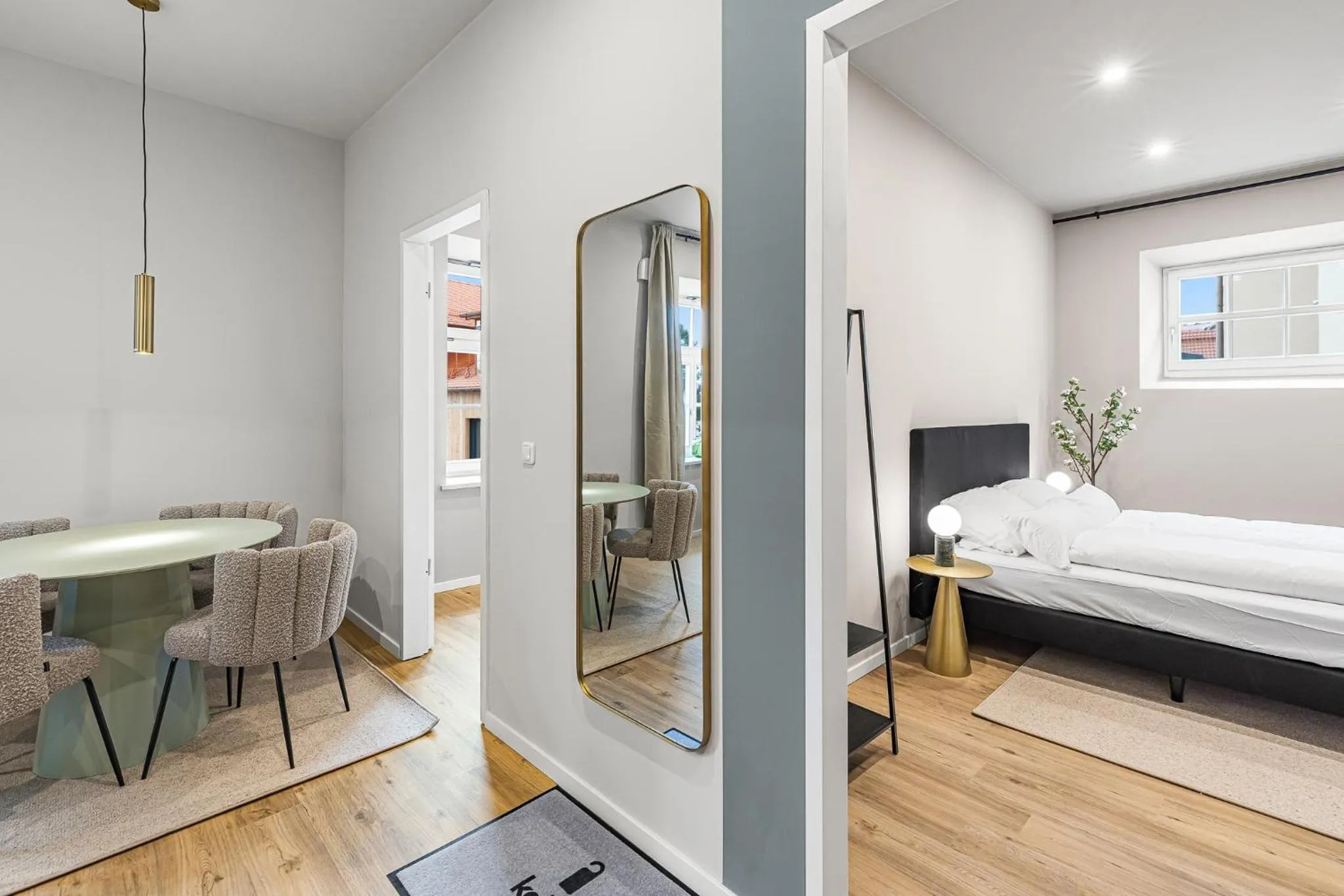 Photo of the whole room, Bed in kalm stay - a design Aparthotel