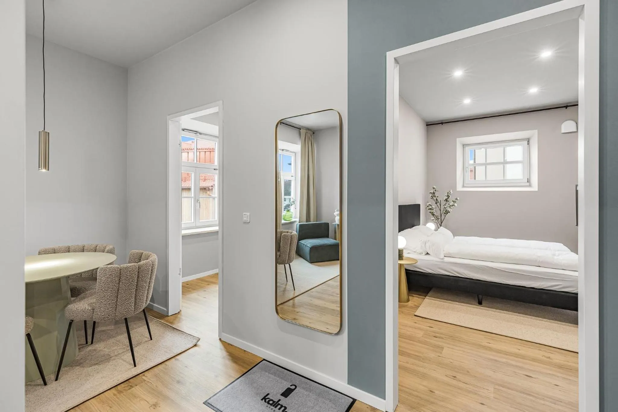 Photo of the whole room, Bed in kalm stay - a design Aparthotel