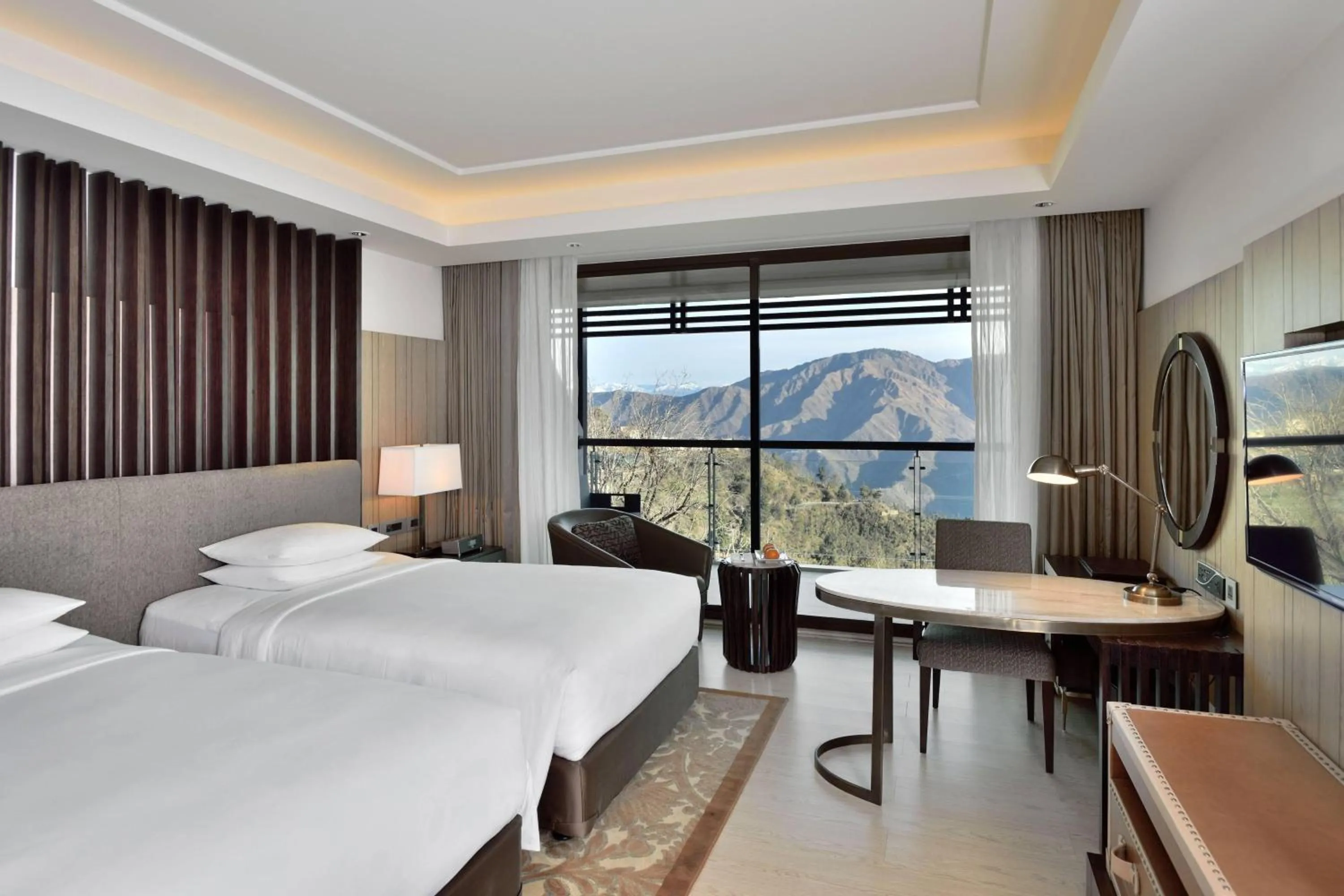 Photo of the whole room, Bed in JW Marriott Mussoorie Walnut Grove Resort & Spa