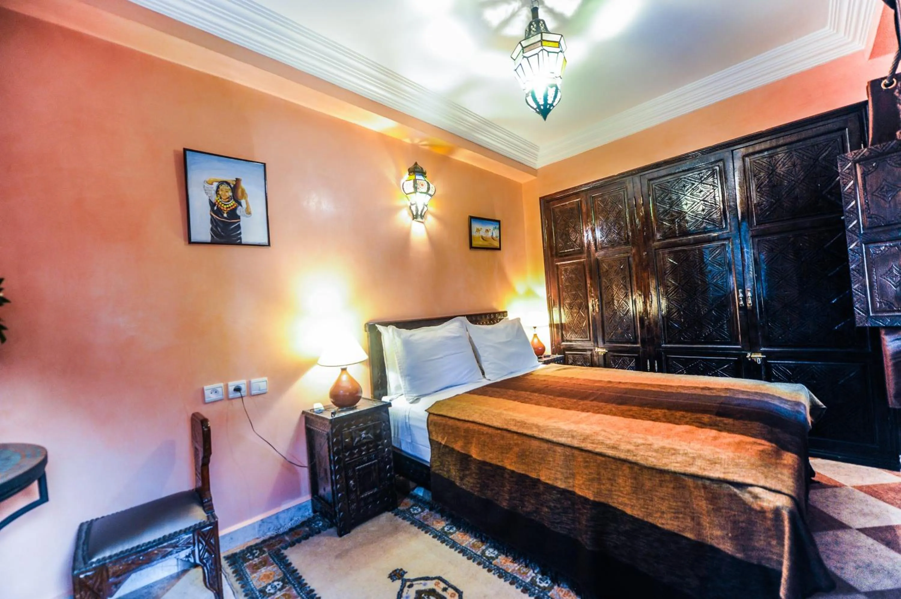 Bed in Riad Errabii & Spa