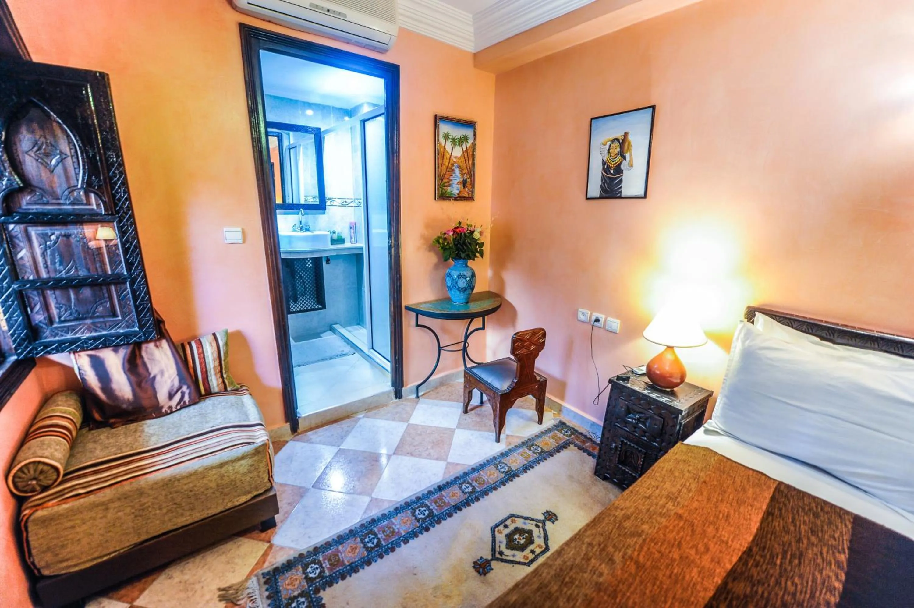Seating area, Bed in Riad Errabii & Spa