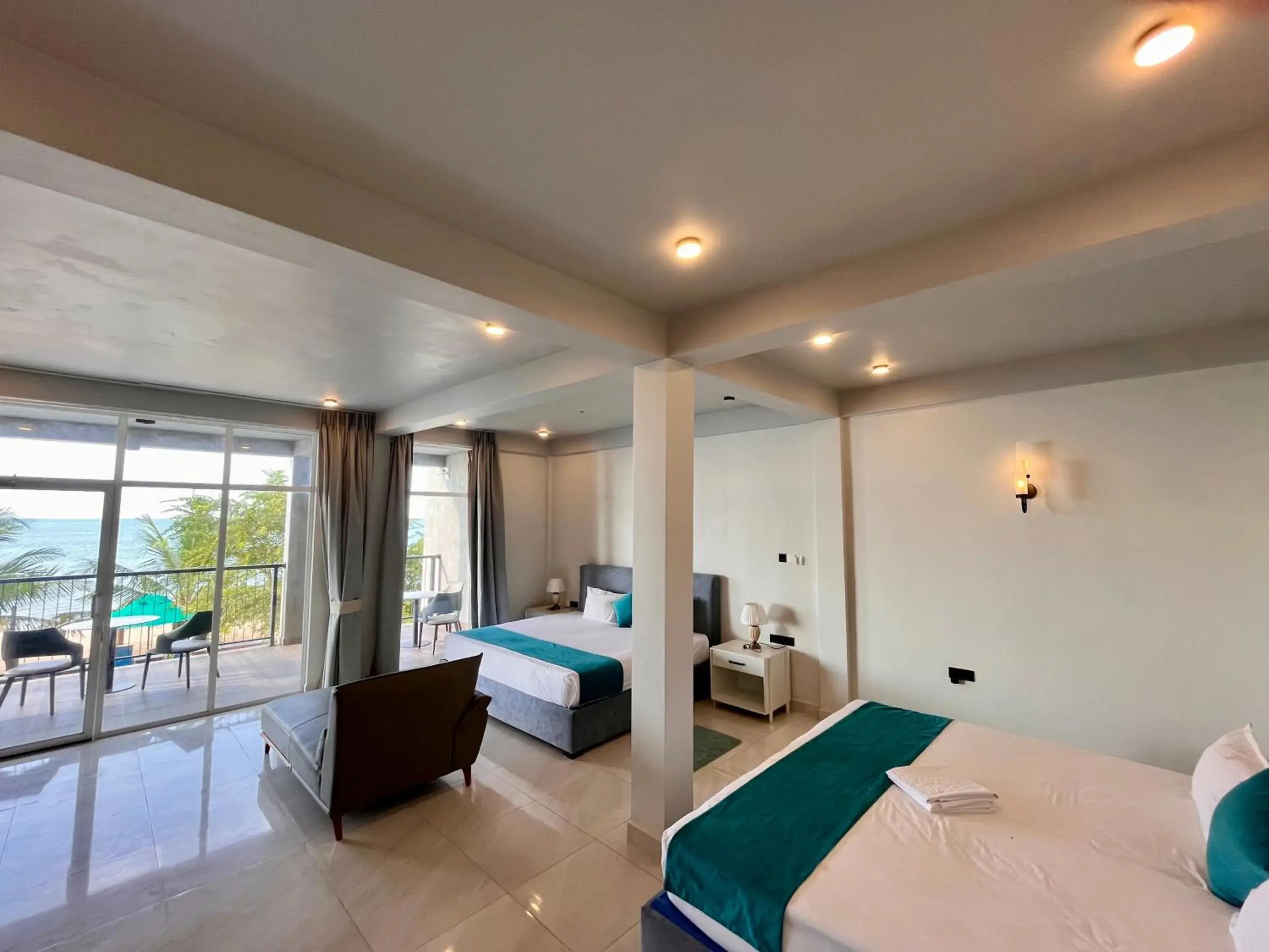 Bed in Hiru Beach Resort Bed in Hiru Beach Resort