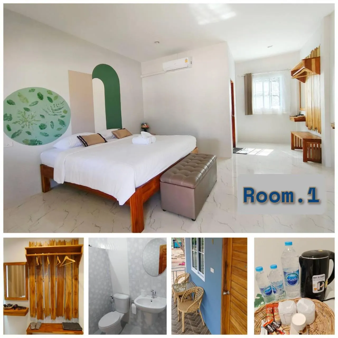 Photo of the whole room, Bed in Chiang Khan Dwelling