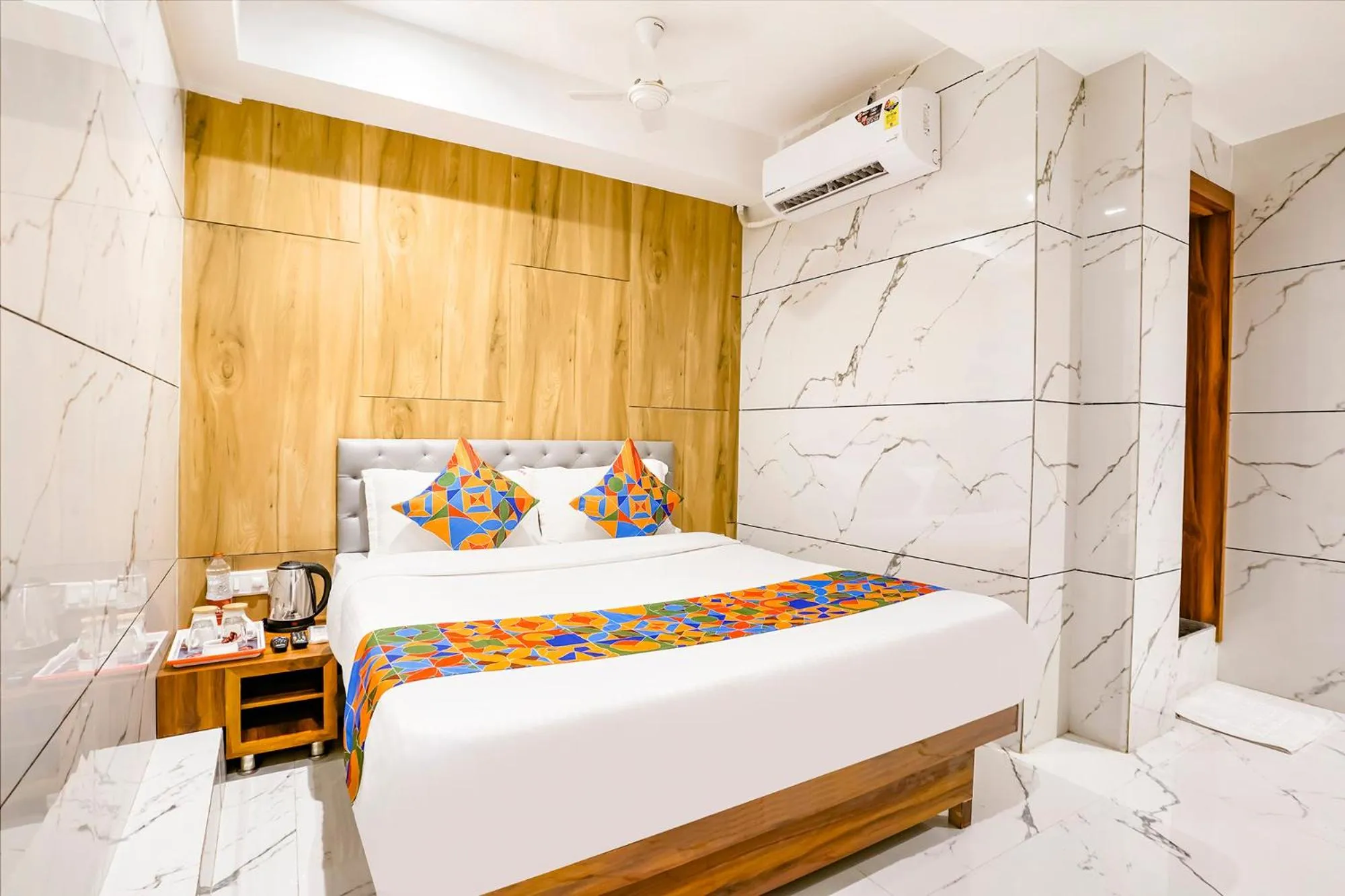 Bed in FabHotel Shubham Inn - Nr Jain Mandir, Bhandup West