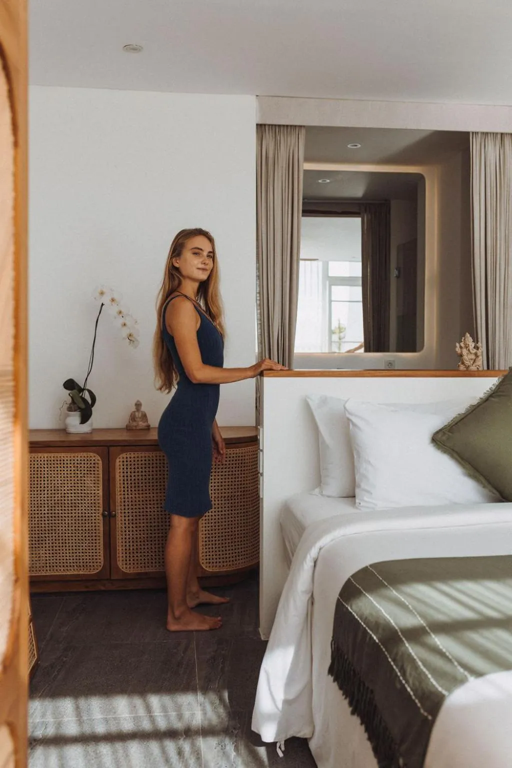 Shower, Bed in Mantra Wellness Center