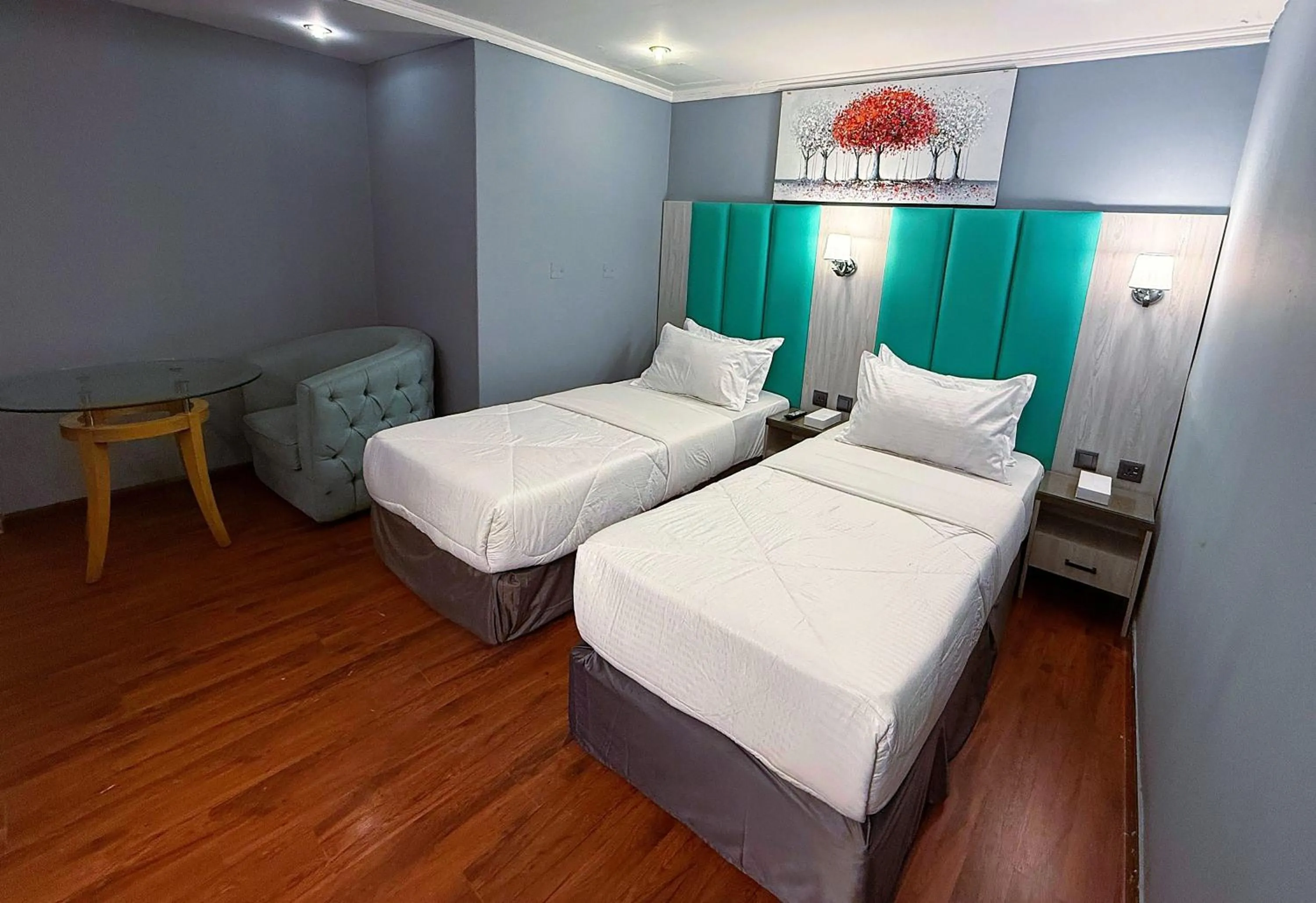 Bed in Hafez Hotel Apartments - Al Ras Metro Station