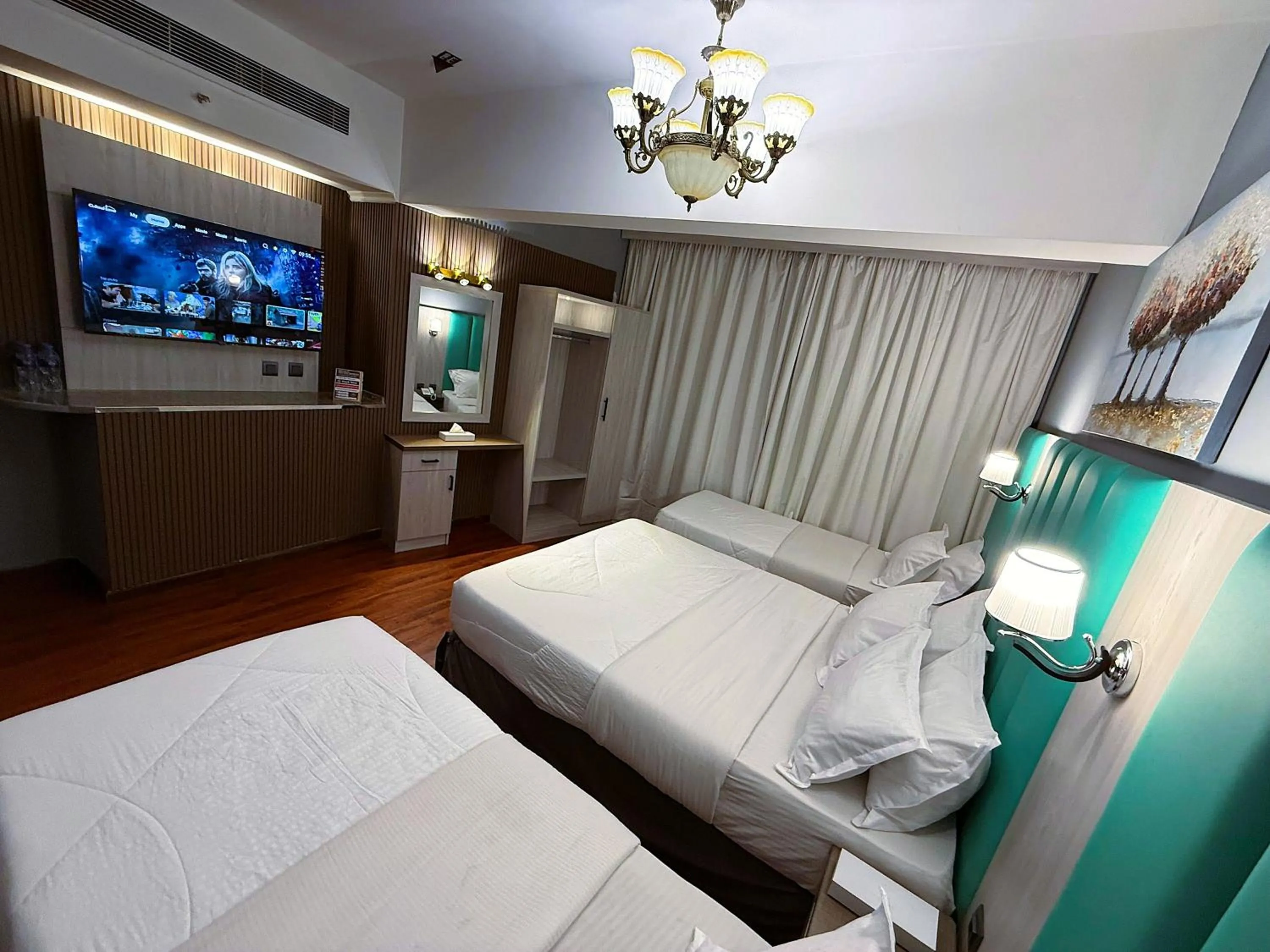 Bed in Hafez Hotel Apartments - Al Ras Metro Station