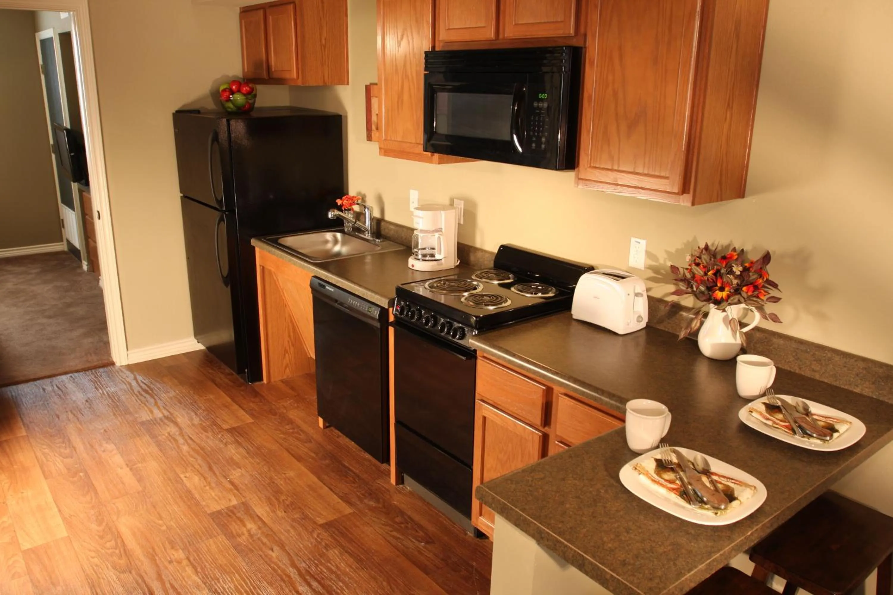 Kitchen or kitchenette in Eagle's Den Suites Kenedy a Travelodge by Wyndham