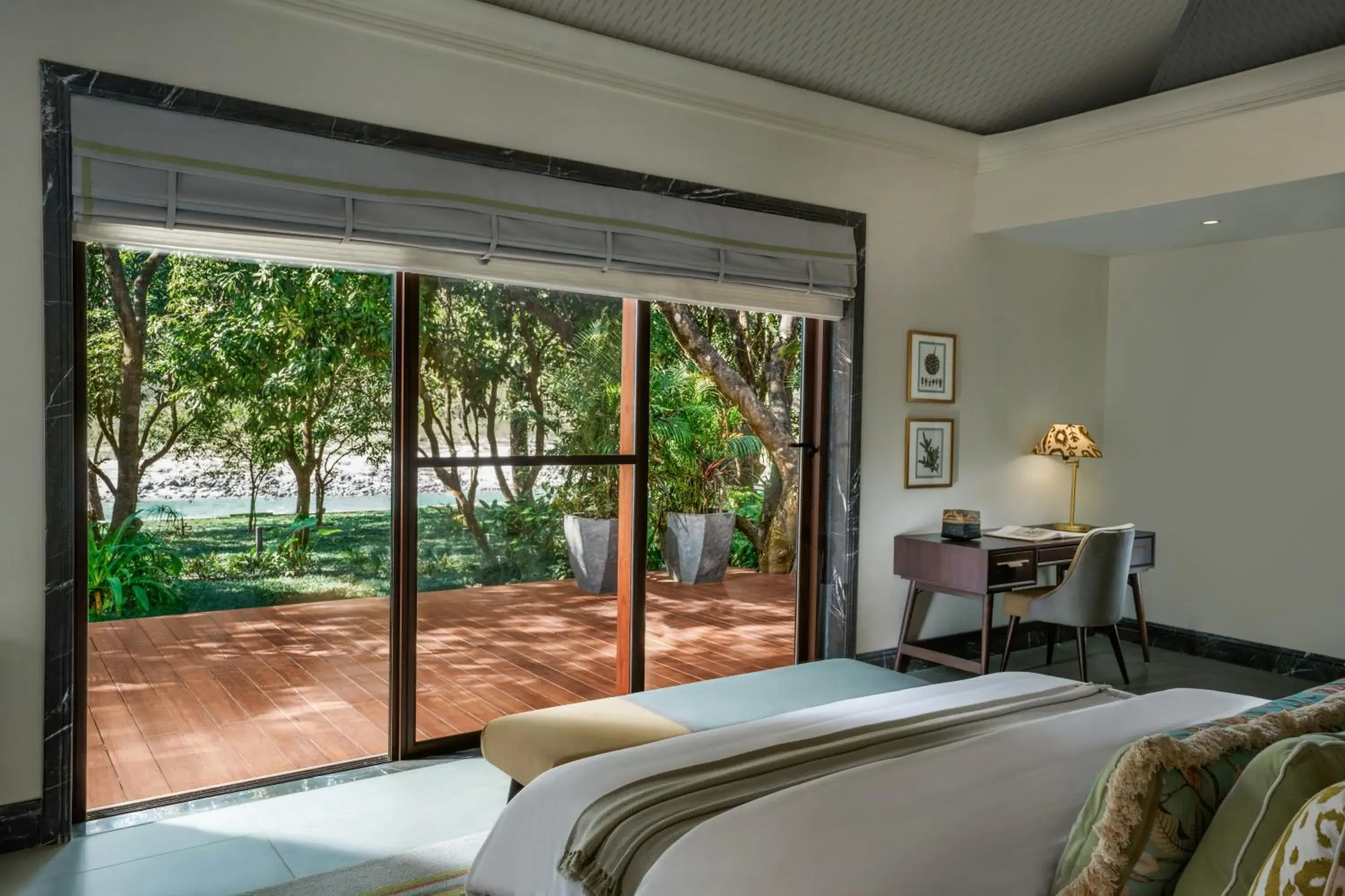 Bed in Anand Kashi by the Ganges Rishikesh - IHCL Seleqtions Bed in Anand Kashi by the Ganges Rishikesh - IHCL Seleqtions