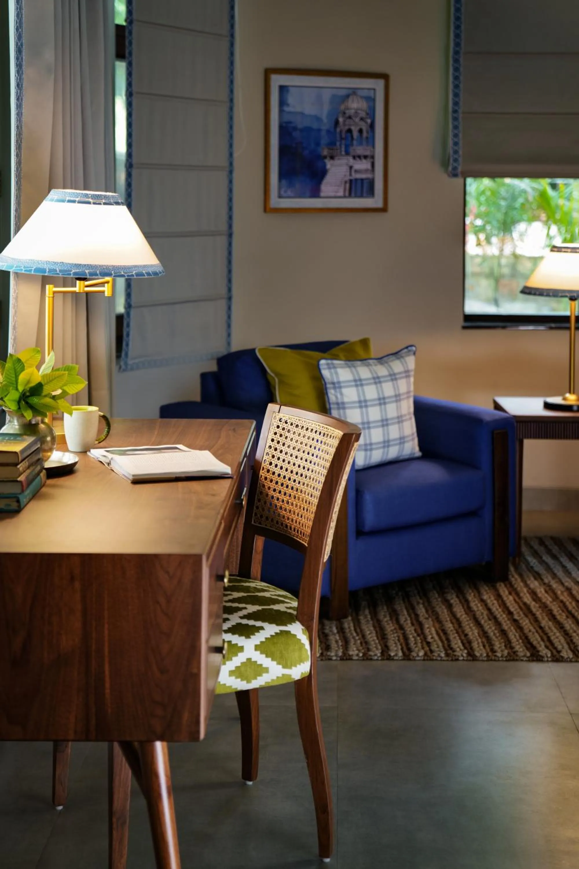 Seating area in Anand Kashi by the Ganges Rishikesh - IHCL Seleqtions