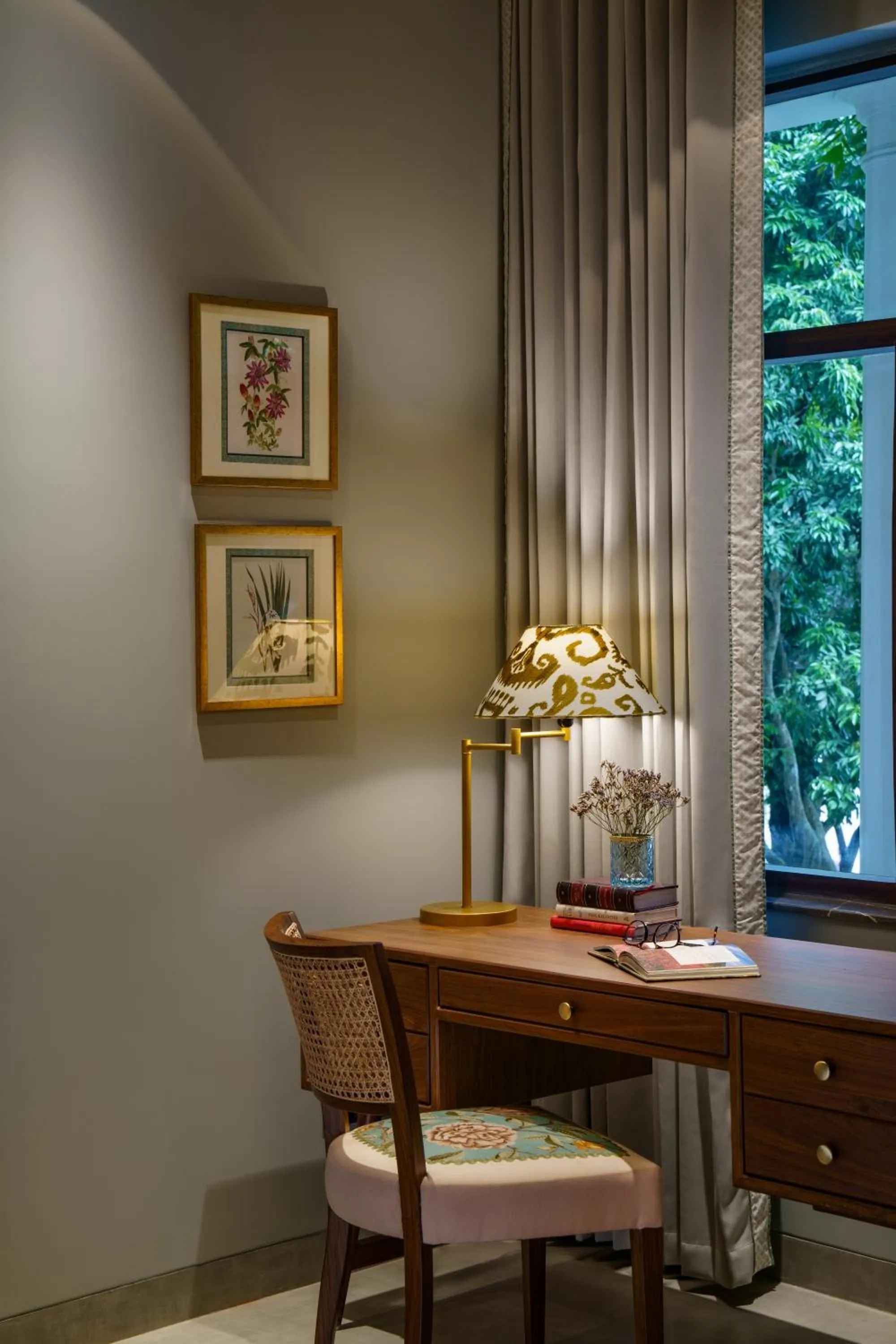 Seating area in Anand Kashi by the Ganges Rishikesh - IHCL Seleqtions