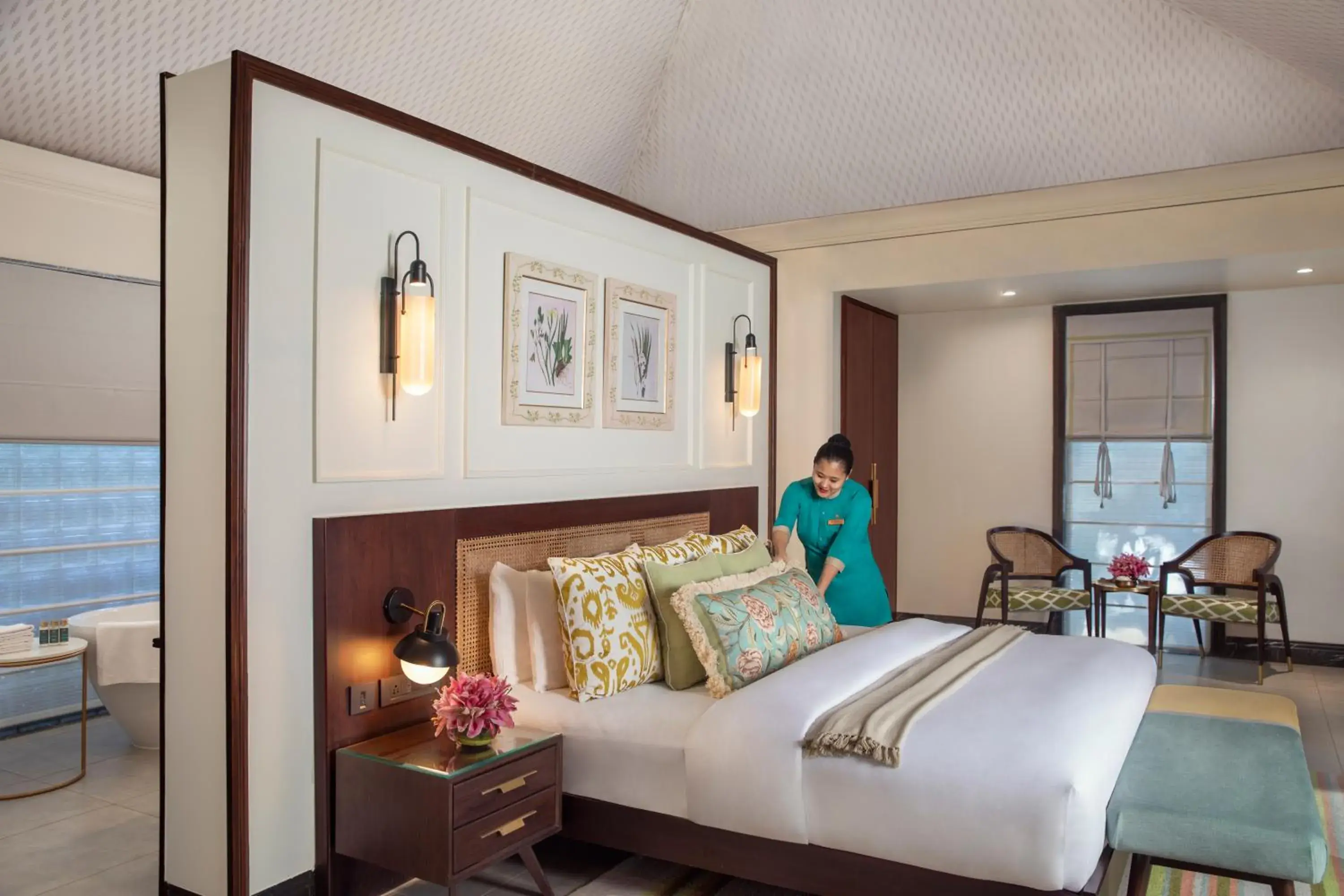 Bedroom, Bed in Anand Kashi by the Ganges Rishikesh - IHCL Seleqtions Bedroom, Bed in Anand Kashi by the Ganges Rishikesh - IHCL Seleqtions