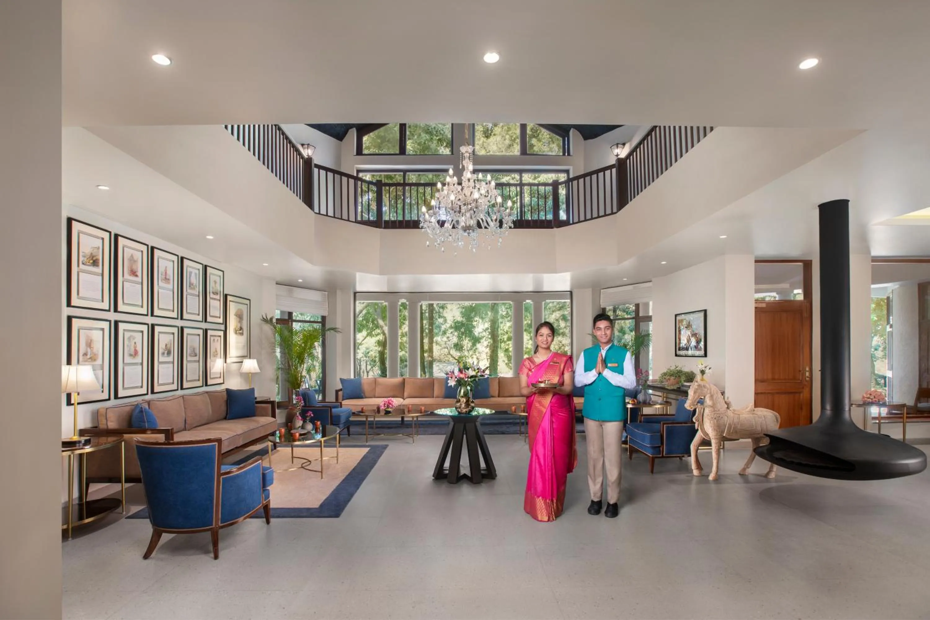 Lobby or reception in Anand Kashi by the Ganges Rishikesh - IHCL Seleqtions