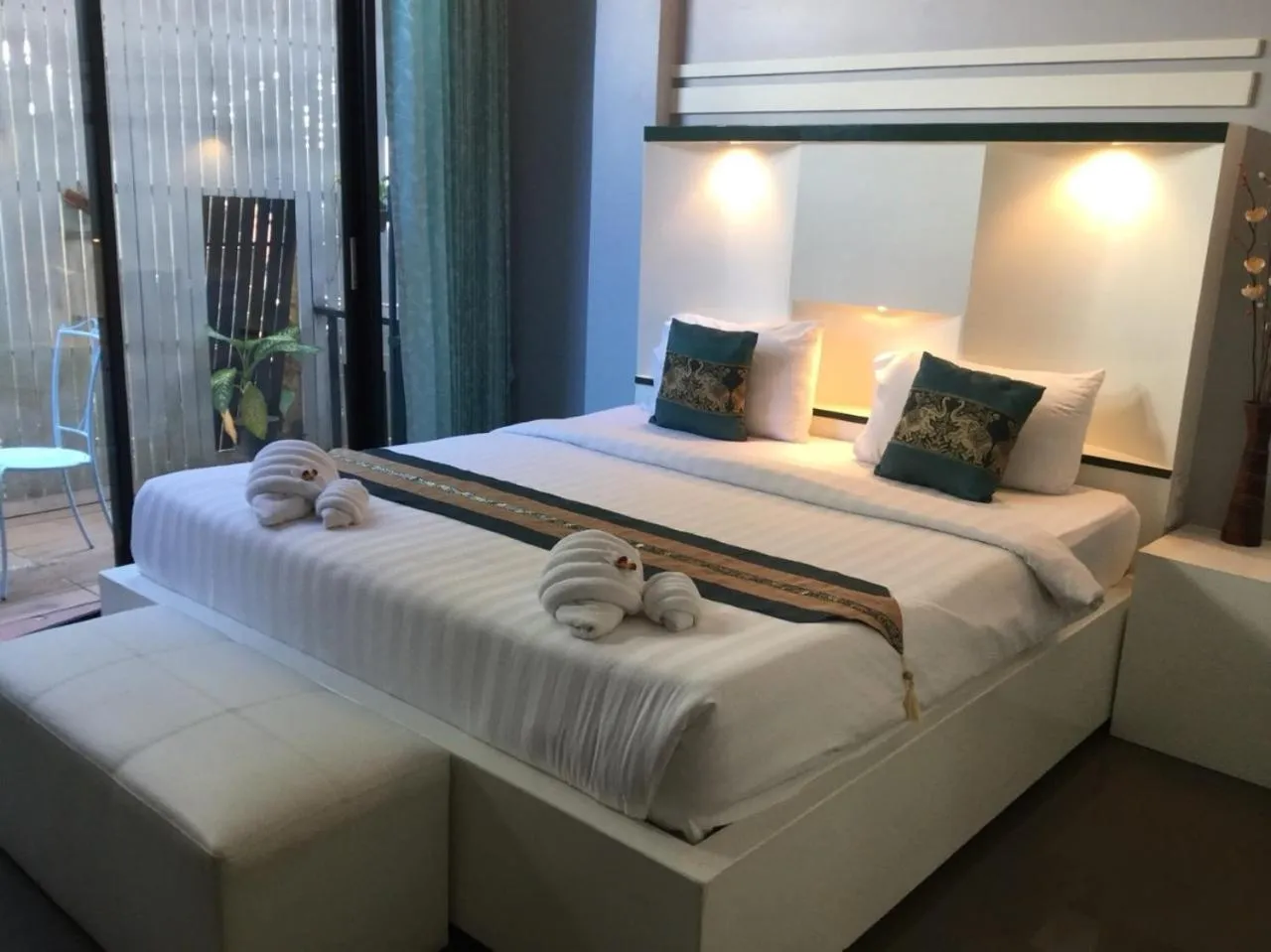 Bed in Saranya River House สรัญญาริเวอร์เฮาส์