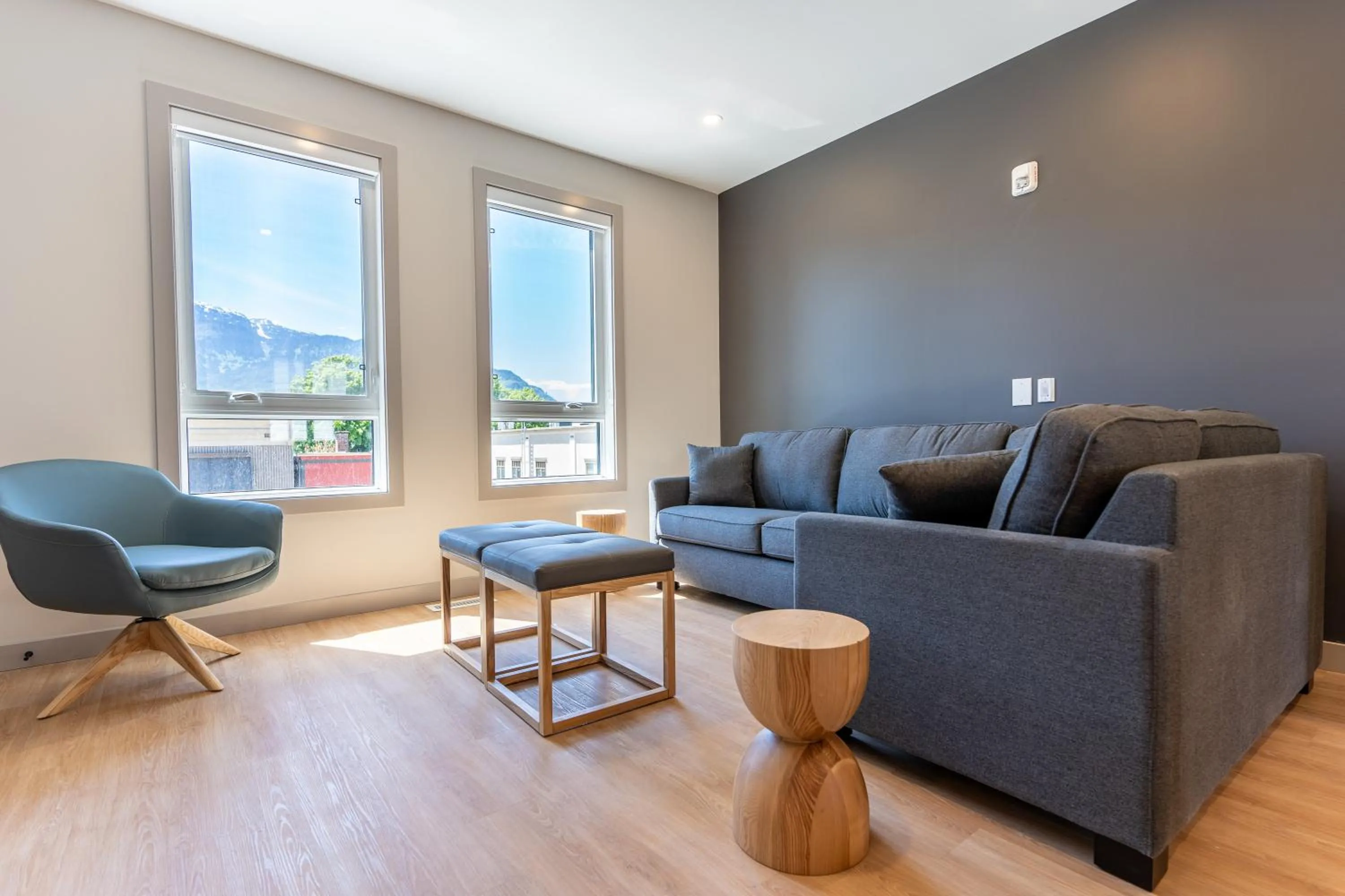 Living room in Basecamp Suites Revelstoke