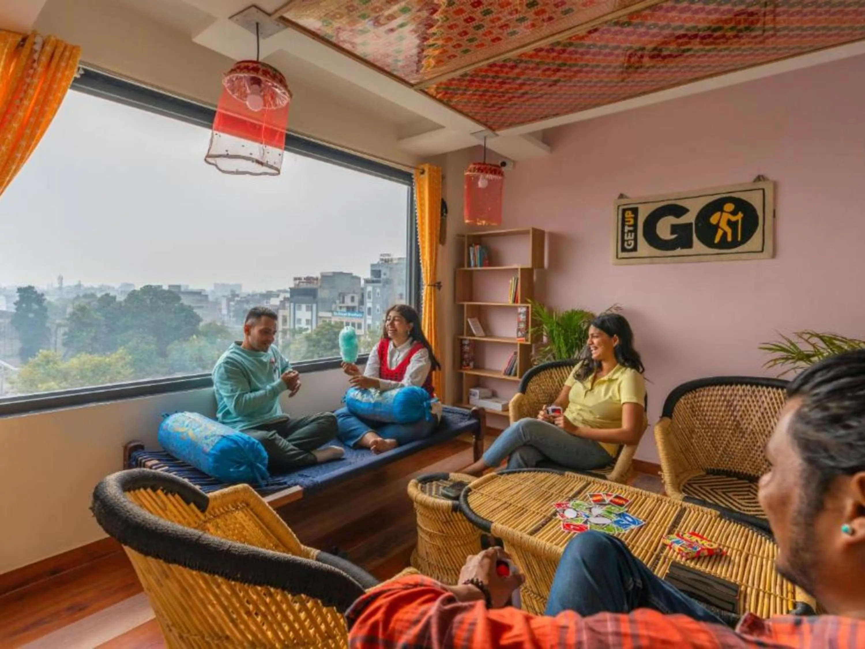 Communal lounge/ TV room in The Hosteller Amritsar, Near Golden Temple